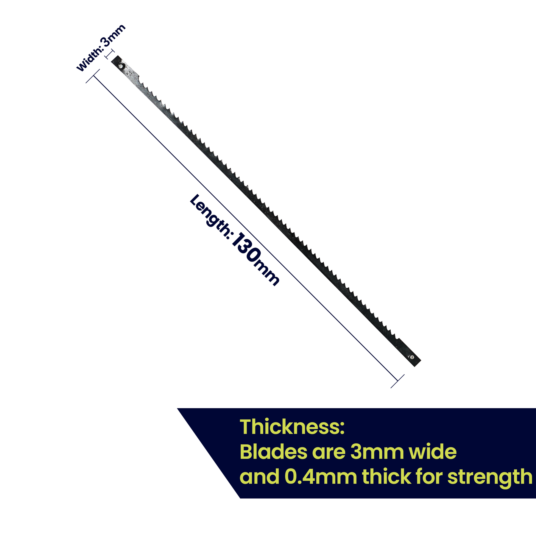 Scroll Saw Blades 10TPI Hardened Carbon Steel Pin Ended 130mm Long 10 PC - Image 6