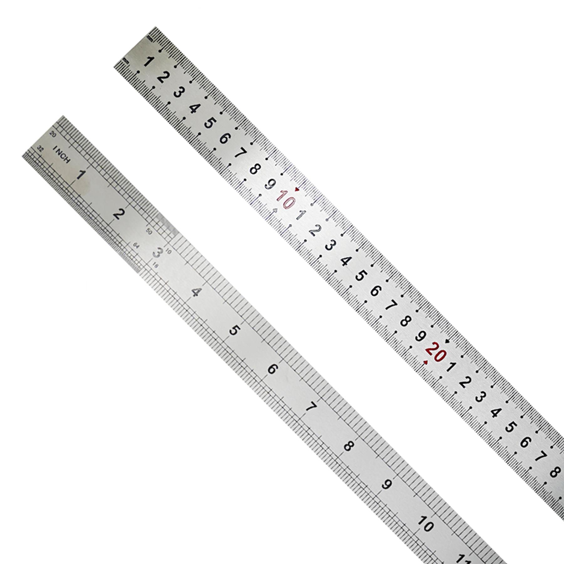 Stainless Steel Ruler Metal Rule Metric Imperial 24" / 600mm 60cm - Image 9