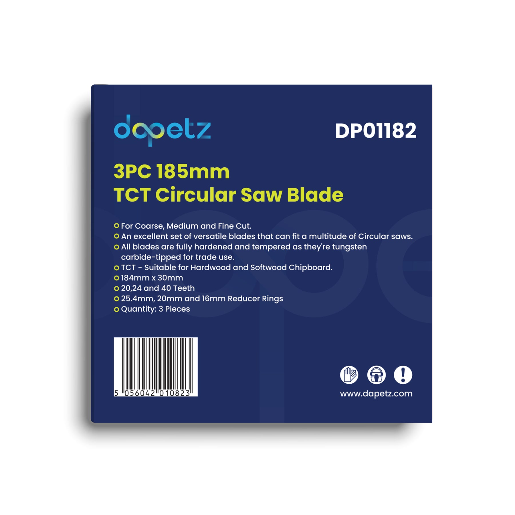 3Pc 184mm TCT Circular Saw Blades 20, 24 & 40 Teeth With Adapter O Rings 185mm - Image 10