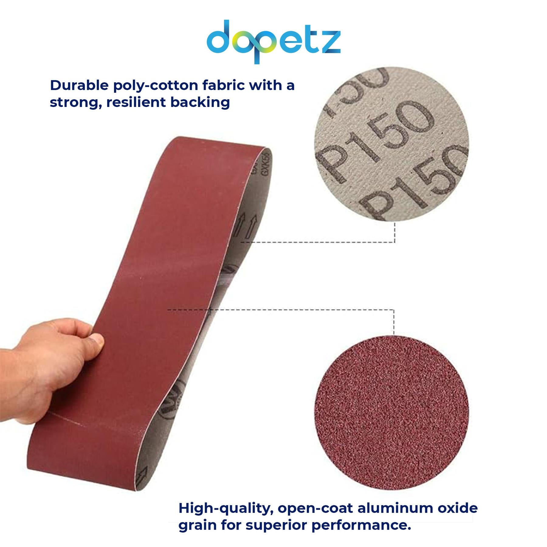 5 Pack Sanding Belts 65mm x 410mm (120 Grit) Coarse Sander Sheets Sanding Belts - Image 7