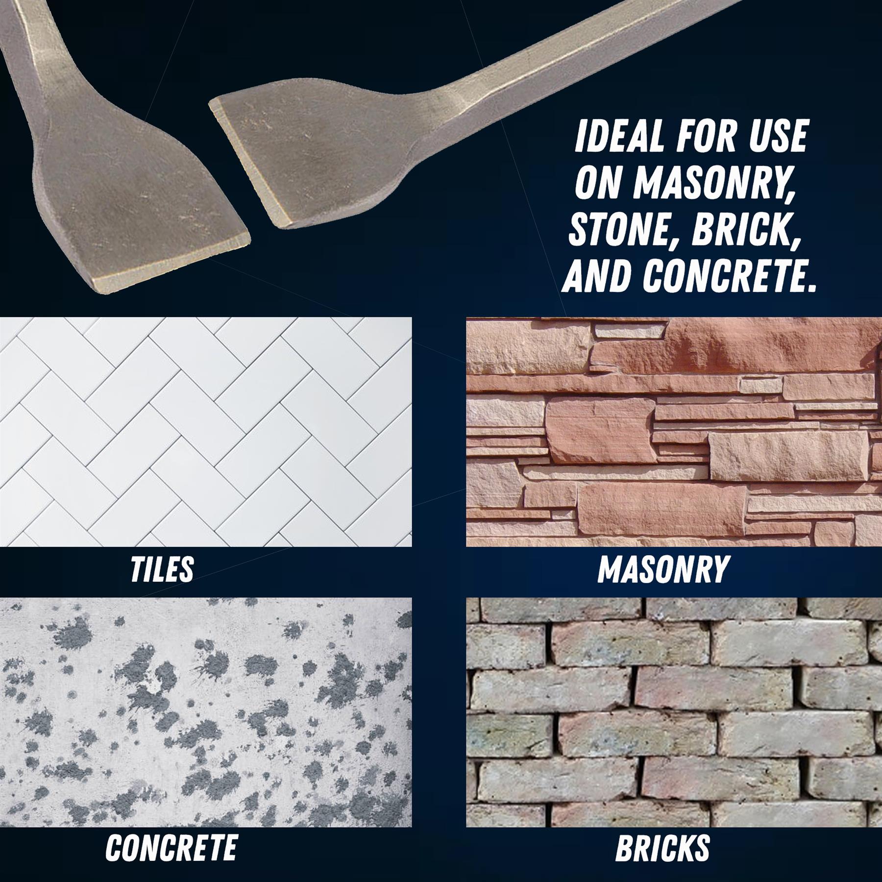 SDS+ Plus Wide Chisel Rotary Hammer For Masonry Plaster Floor Wall Tile 250x75mm - Image 3