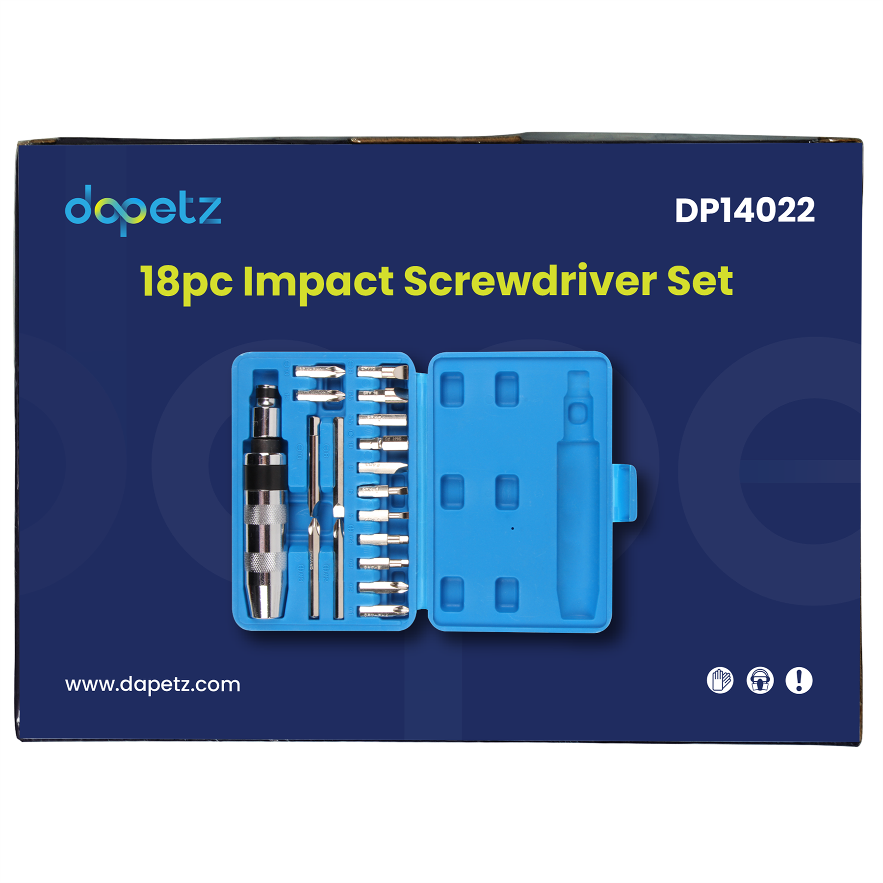 18Pc Hand Impact Screwdriver Driver Set 1/2" Drive Pro Tool Storage Box Heavy Duty - Image 13