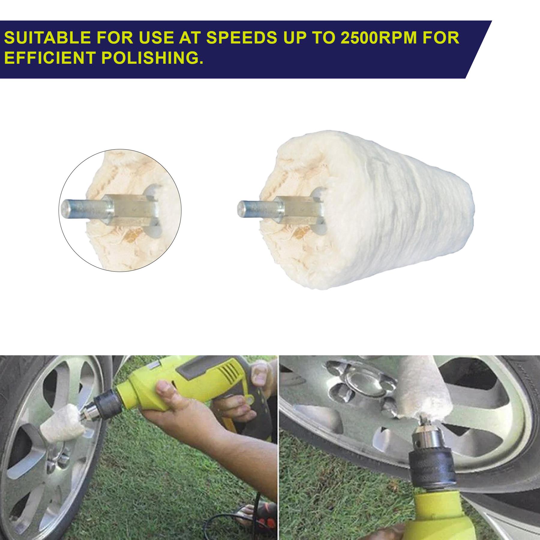 Goblet Polishing Mop 50mm Cotton Cone Polishing for Metal Aluminium Stainless Steel Plastic Ceramic Glass - Image 4