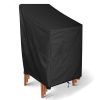 Garden Stacking Chair Cover 420D Polyester Water Repellent UV Resistant Windproof Black 65x75x85/120cm