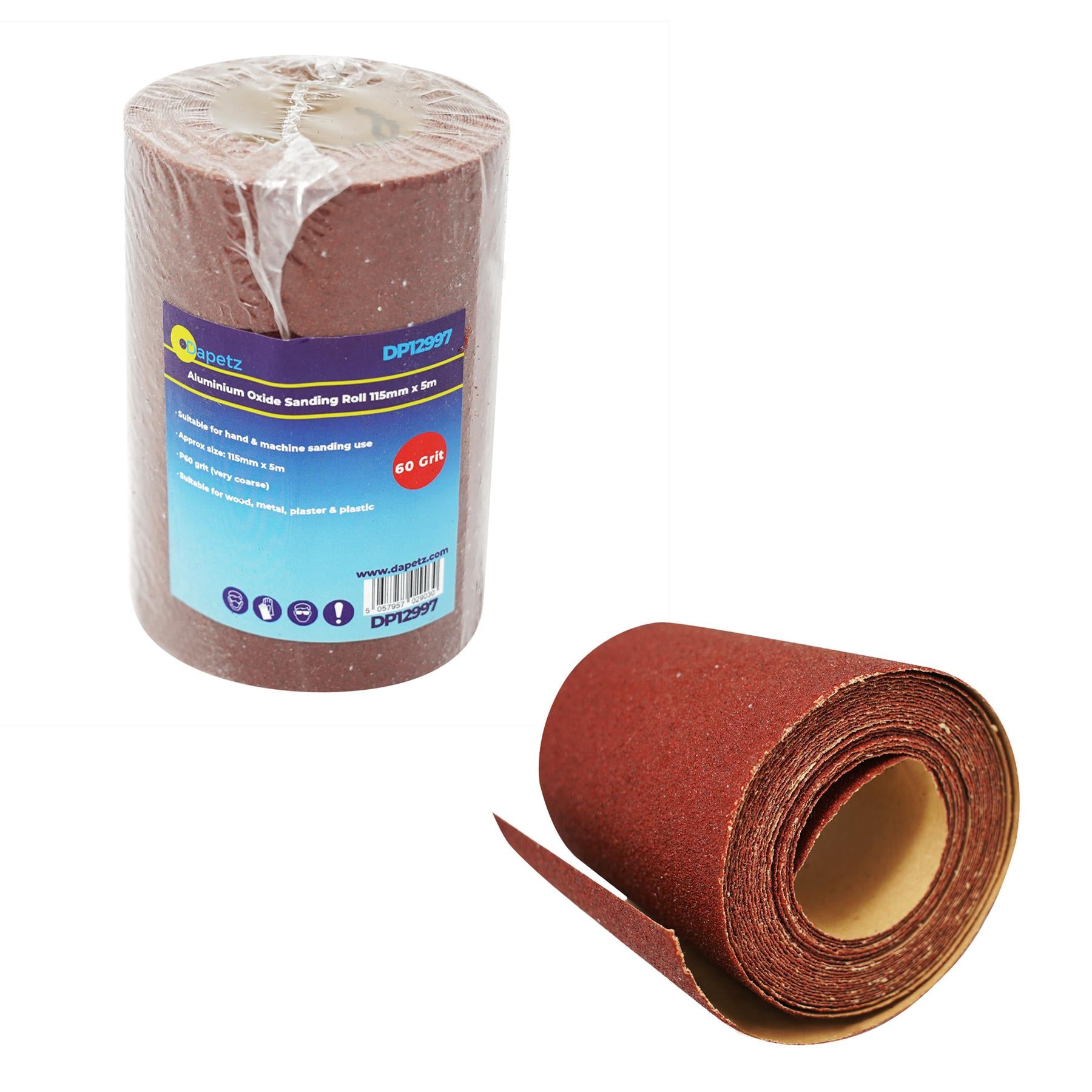 ALUMINIUM OXIDE SANDING ROLL 115mm 5m RED GRIT 60 by Daptez - Image 7