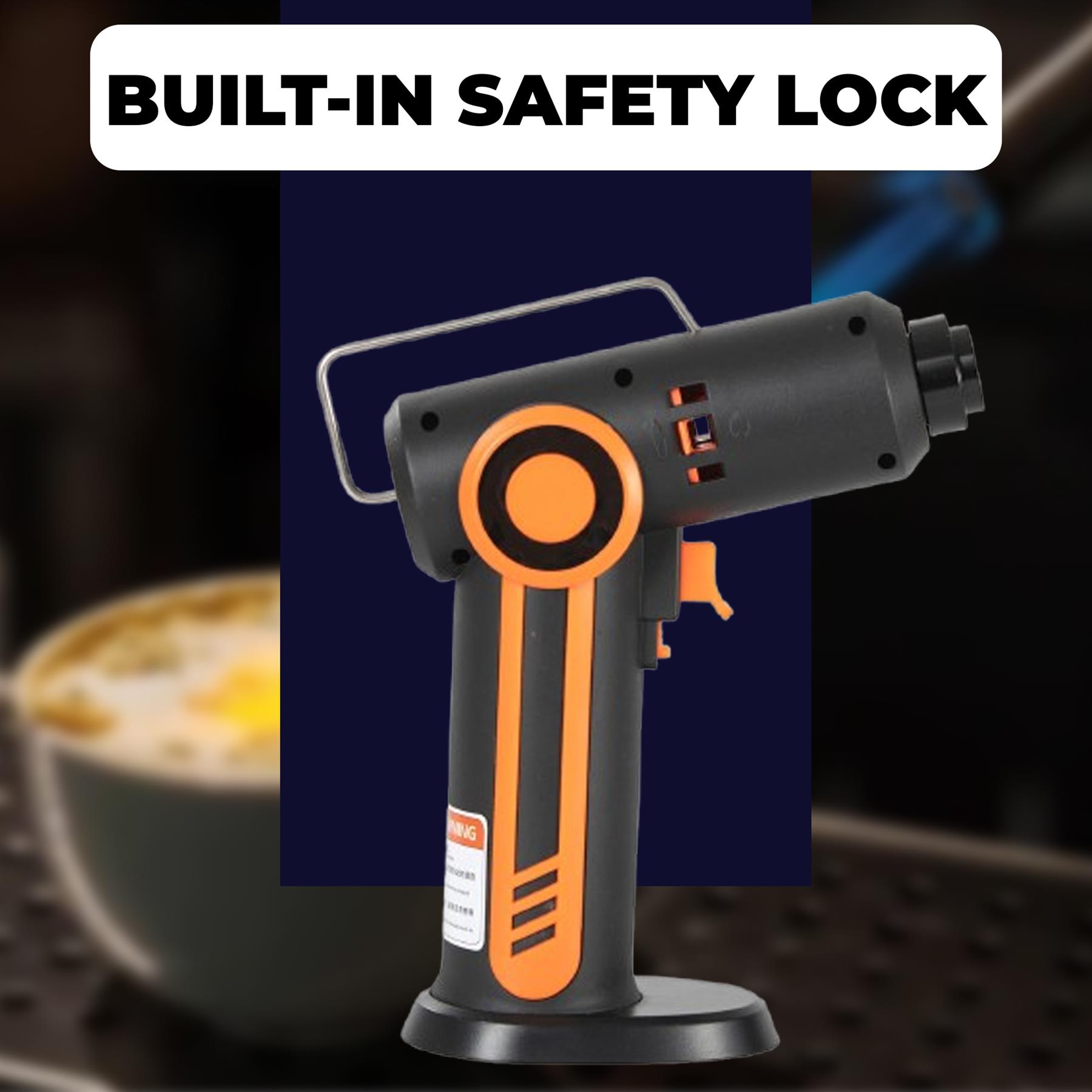 Butane Blow Torch Adjustable Flame Blow Torch Lighter with Safety Lock for Creme Brulee, BBQ and Baking - Image 5