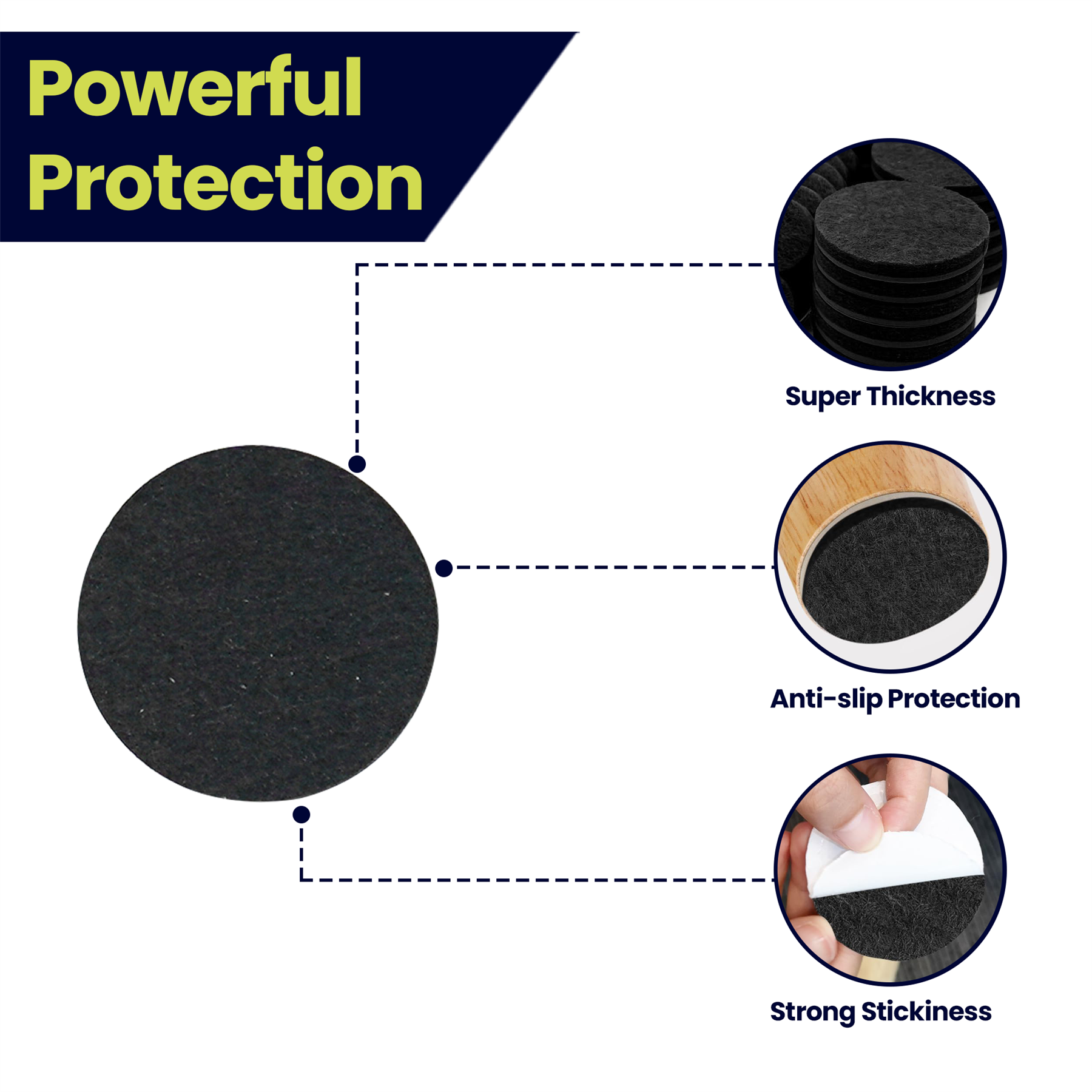 261 pieces Felt Pad for Furniture Feet Felt Floor Protectors Cushion set for Chairs & Furniture Legs - Image 3