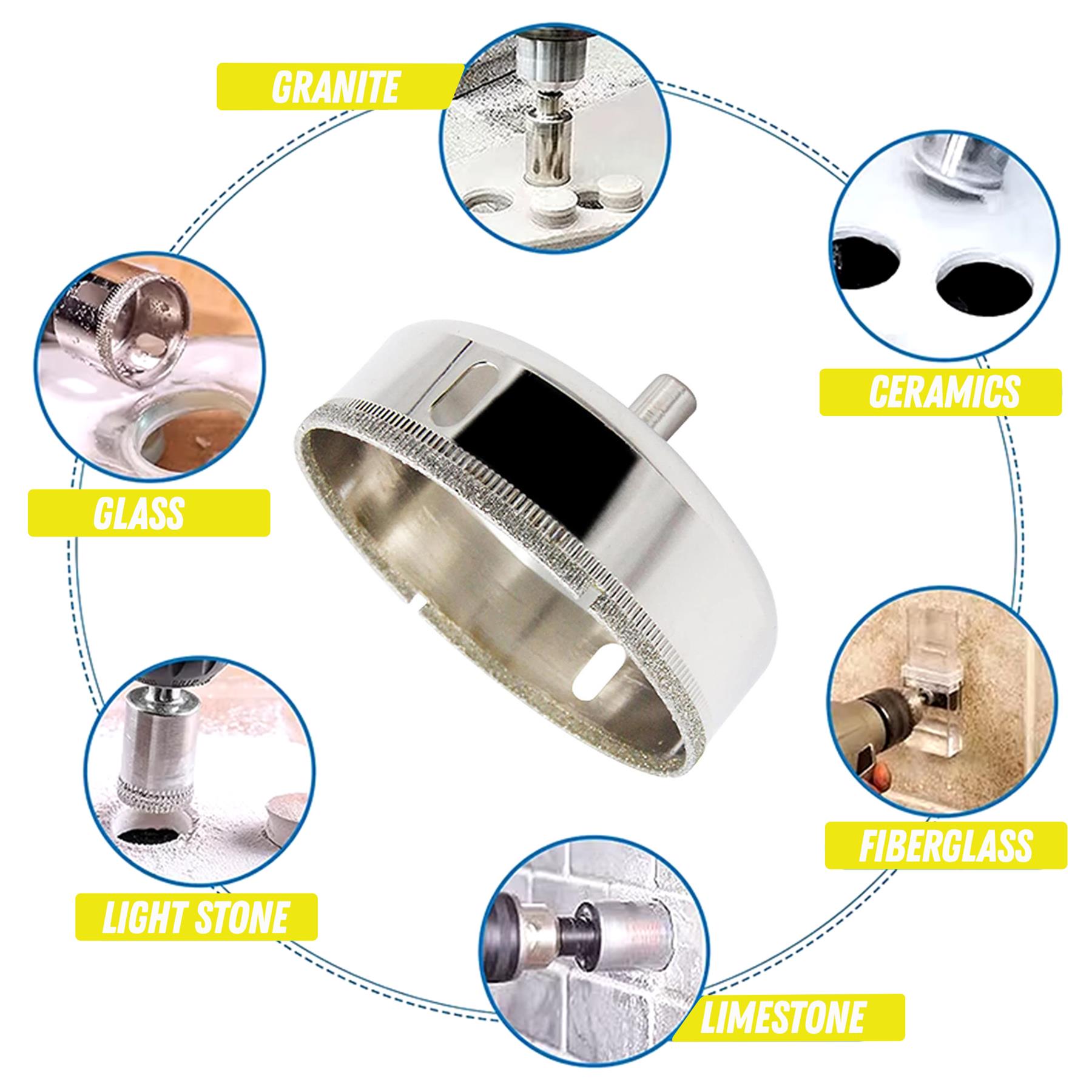 Diamond Holesaw 85mm Drill Bit Cutter for Tile Ceramic Glass Porcelain Marble - Image 2
