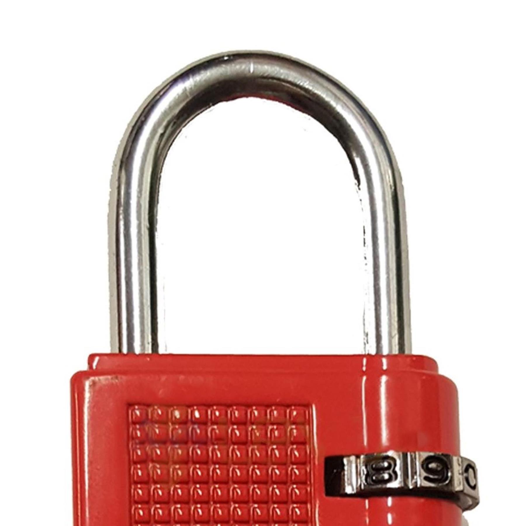 4 Digit Combination Padlock Heavy Duty Outdoor Lock Gym Travel Locker Red - Image 7