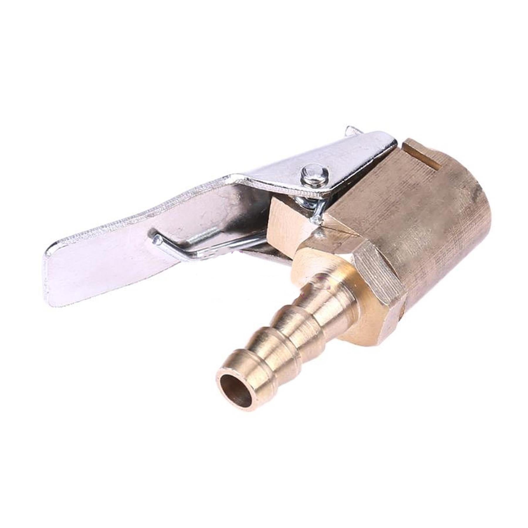 Brass 6mm Car Tyre Inflator Valve Connector Air Chuck Tire Clip Lock-on