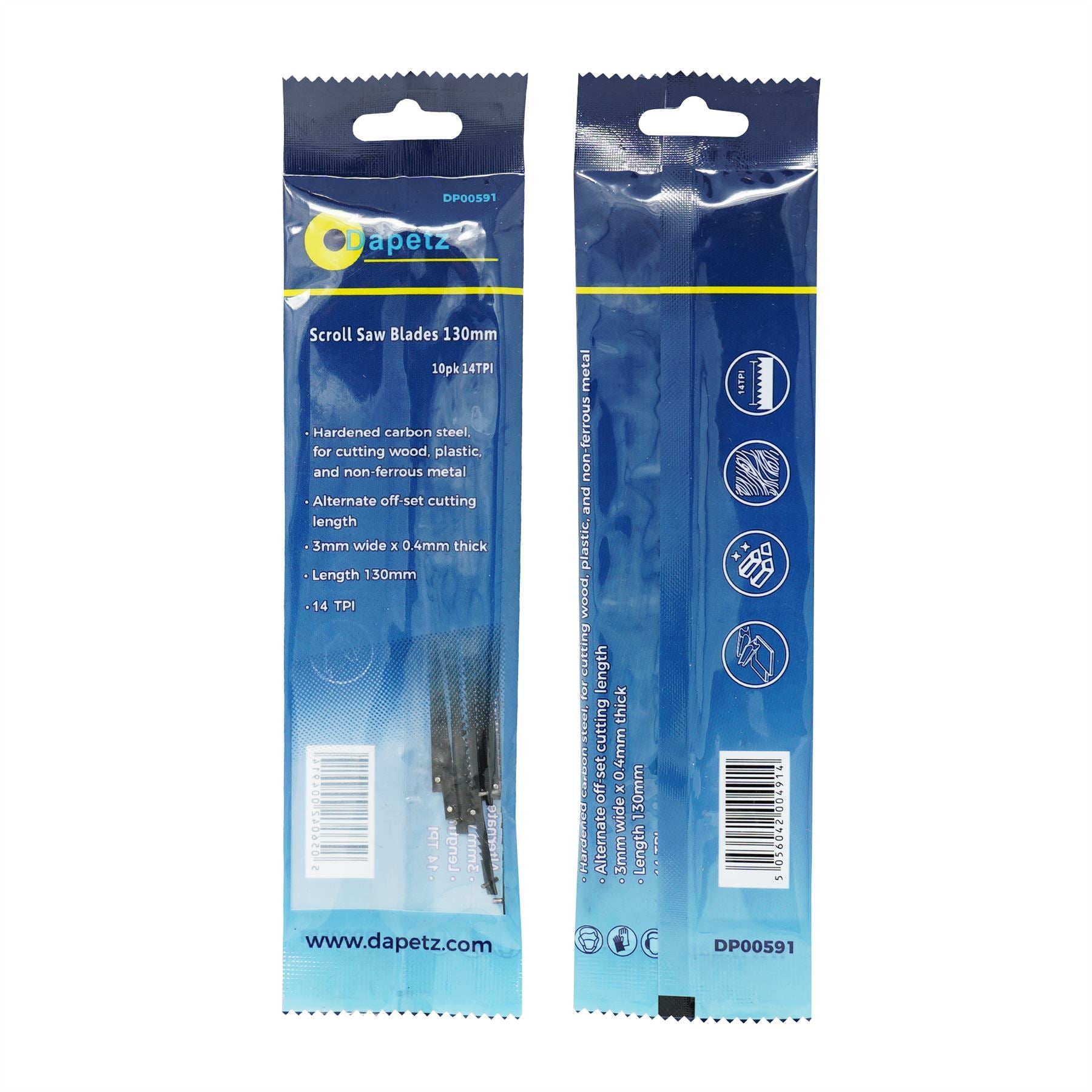 Scroll Saw Blades 14TPI Hardened Carbon Steel Pin Ended 130mm Long 10 PC - Image 3