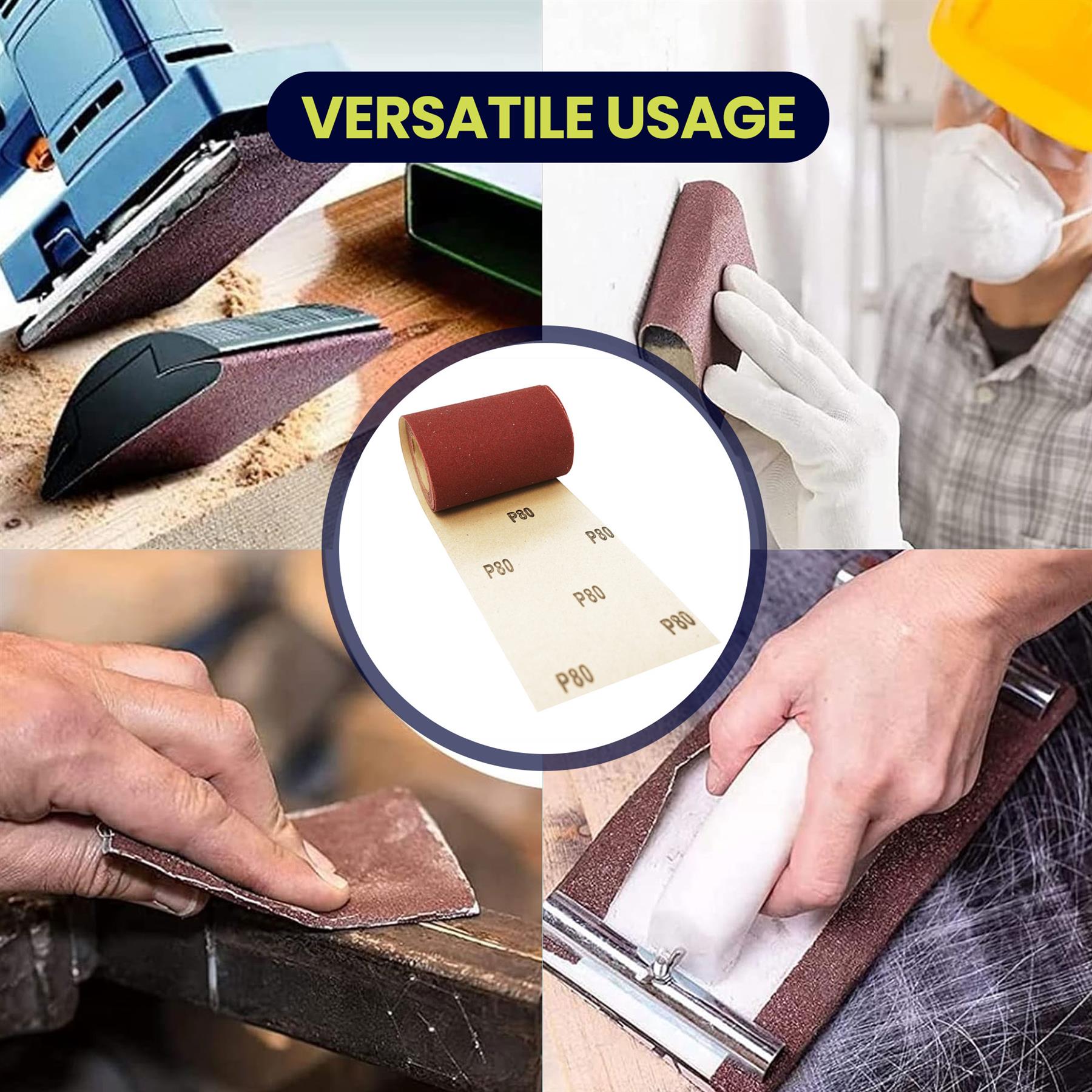 Aluminium Oxide Sanding Roll 115mm 5m Red Grit 80 Sandpaper Sand Woodwork - Image 4