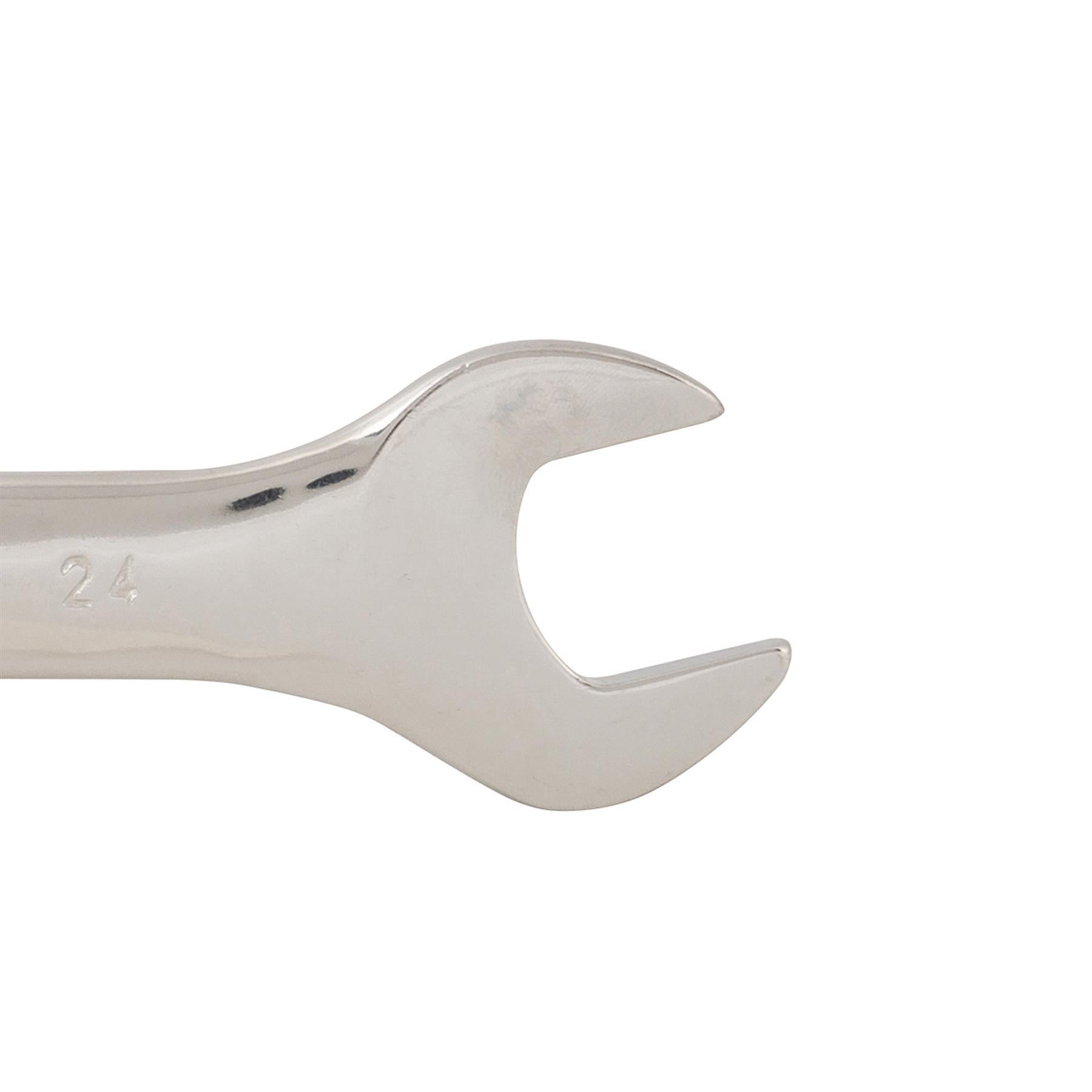 Fixed Head Combination Spanner Open Ended 24mm x 27mm Metric Polished CRV Garage - Image 7