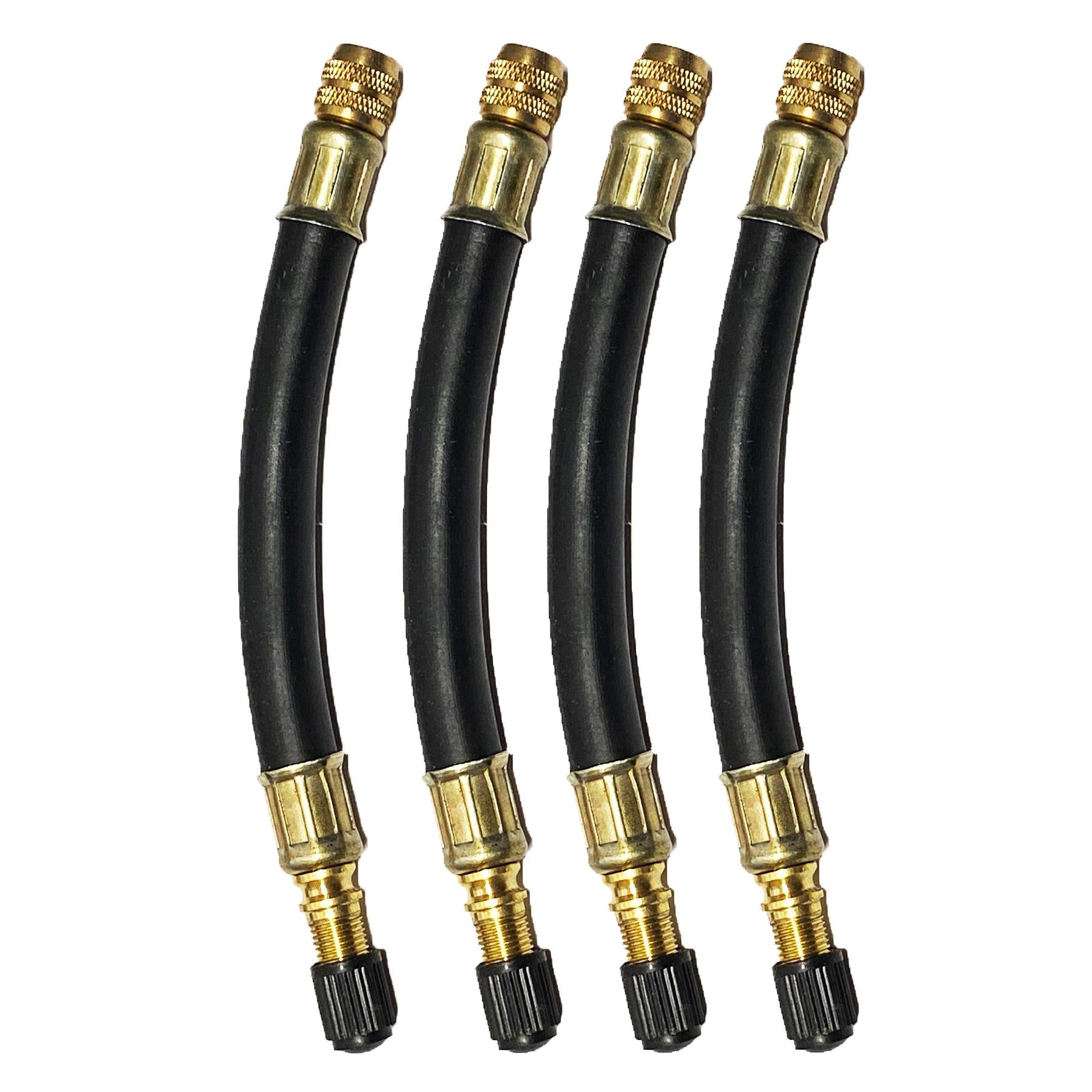 Flexible Rubber Tyre Valve Extension 105mm Twin Wheel Lorry Van Bus Adapter x4
