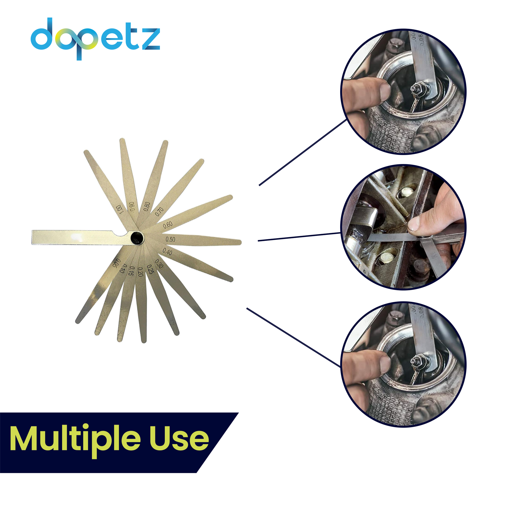 Metric Steel 13 Blade Feeler Gauge 0.05 to 1.0mm Spark Plug Measure Gap Tool Set - Image 7