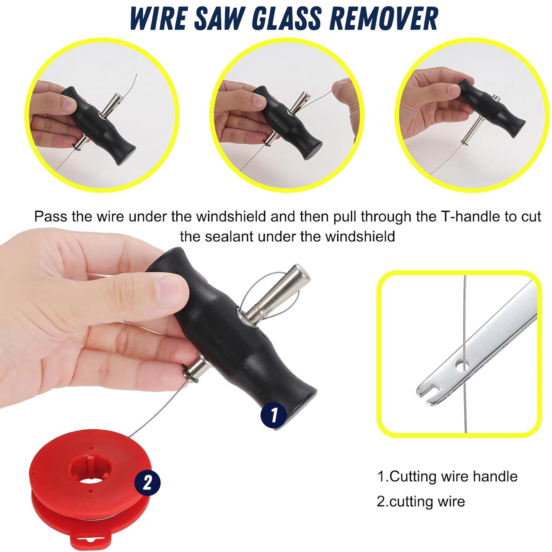 7pc Windscreen Glass Removal Set Car Van Windshield Kit Garage Hand Tool - Image 4