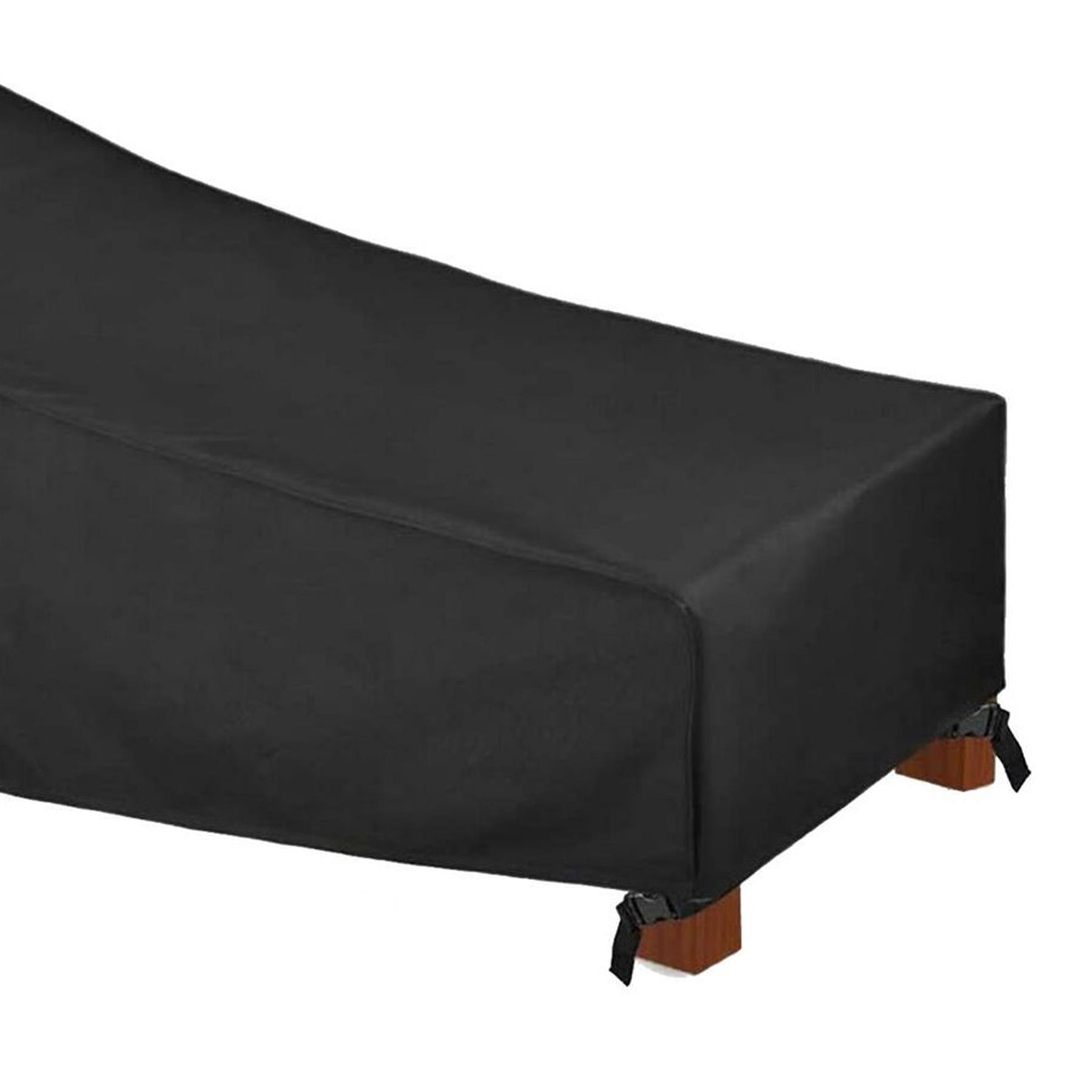 Garden Sun Lounger Cover 420D Polyester Water Repellent Windproof UV Resistant Outdoor Chair 200x80x40cm - Image 10