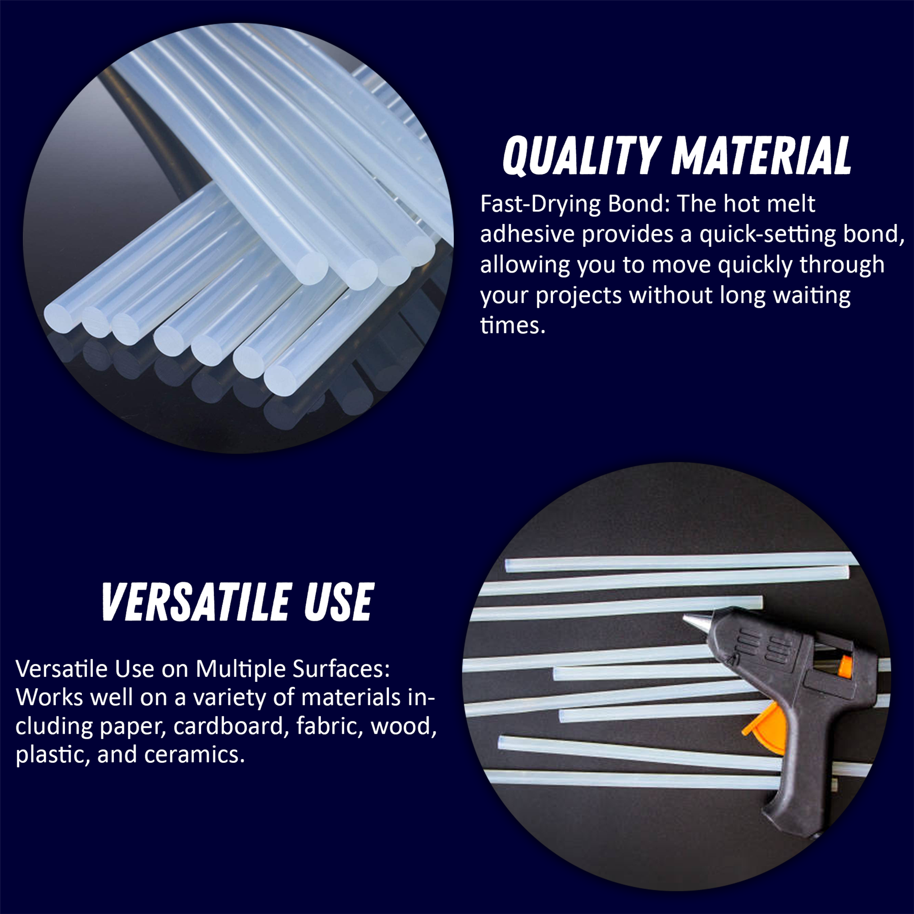 1x HOT MELT GLUE GUN STICKS 11mm x 100mm LONG FOR CRAFT ADHESIVE CLEAR MINI - Image 4