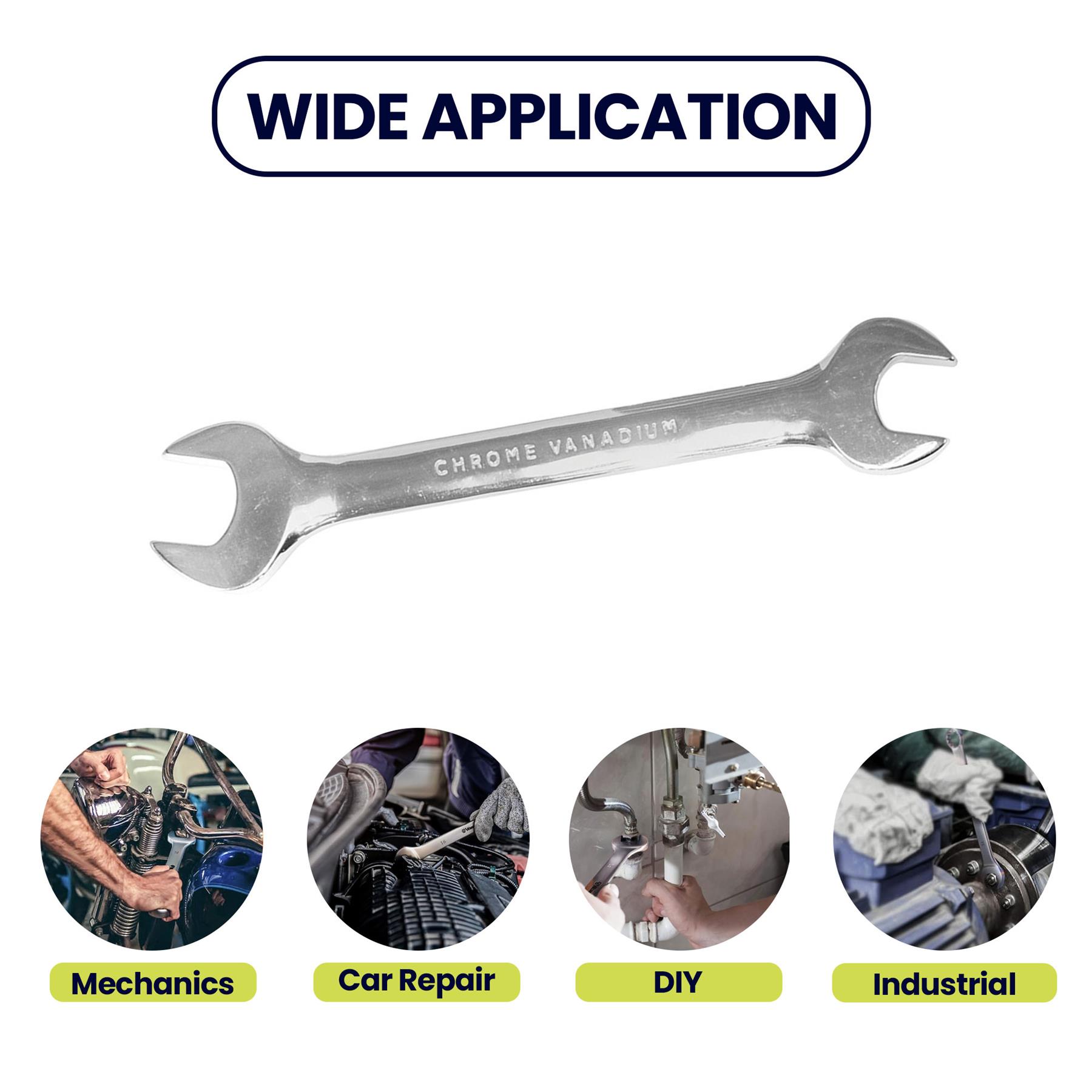 Fixed Head Combination Spanner Open Ended 16mm x 17mm Metric Polished CRV Garage - Image 4