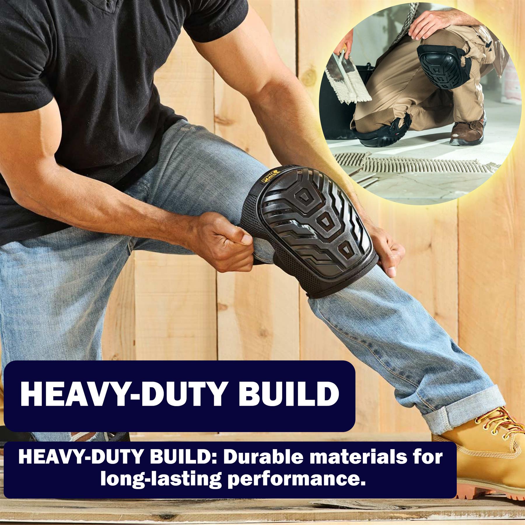 Heavy Duty Knee Pads Pro Soft Gel Filled Kneepads Protectors Safety Work Wear - Image 5