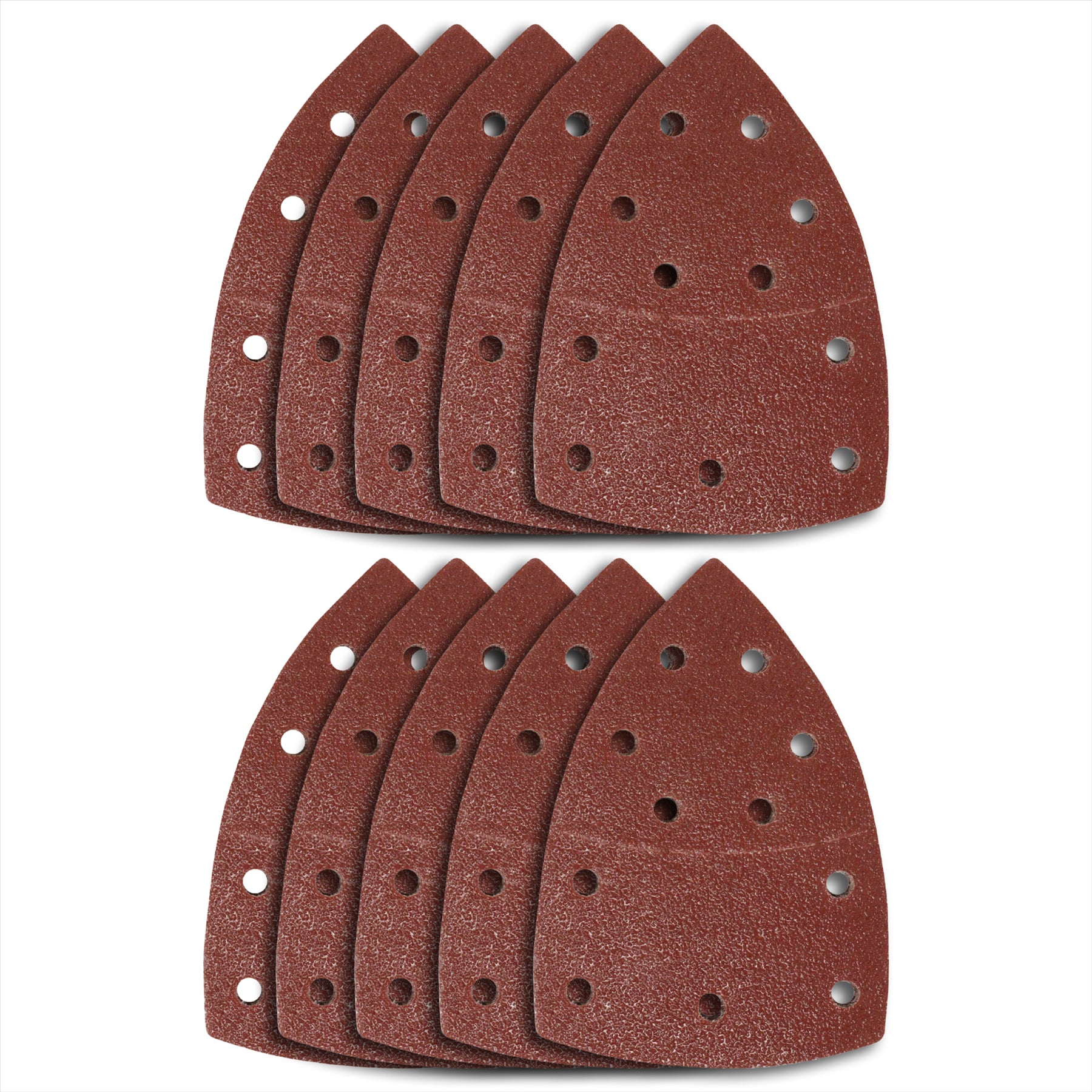 Mouse Sanding Pads 10pcs 102x62mm 93mm 60 Grit Triangle Sandpaper Hook Loop 11 Hole Bosch - Image 6