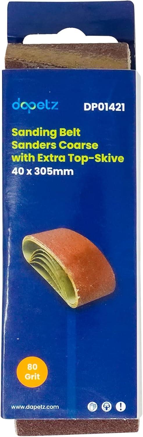 5 Pack Sanding Belts 40mm x 305mm (80 Grit) Coarse Sander Sheets Sanding Belts
