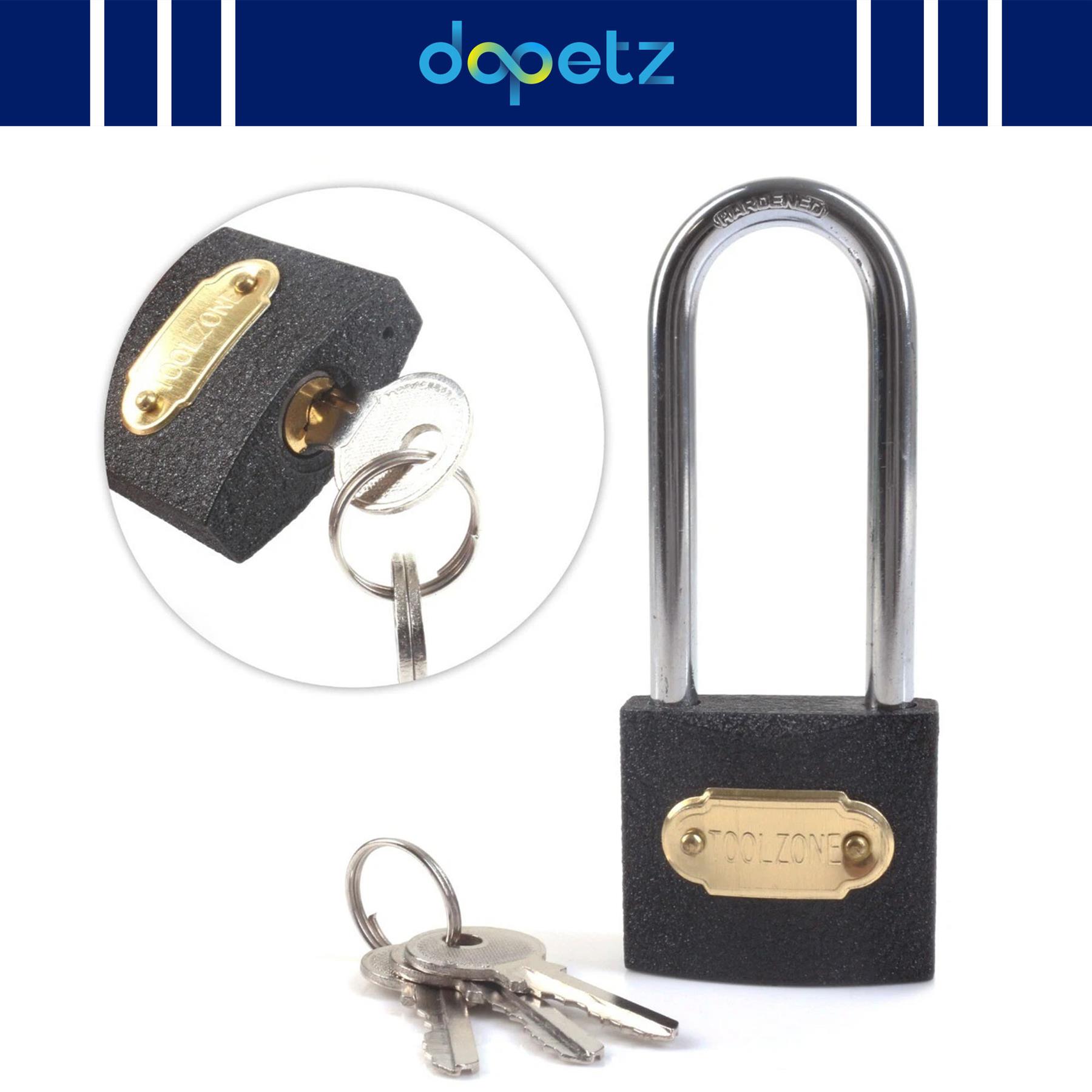 50mm Long Shackle Padlock with 3 Keys High Security Weatherproof Lock for Shed Gym Garage Gate Fence - Image 3