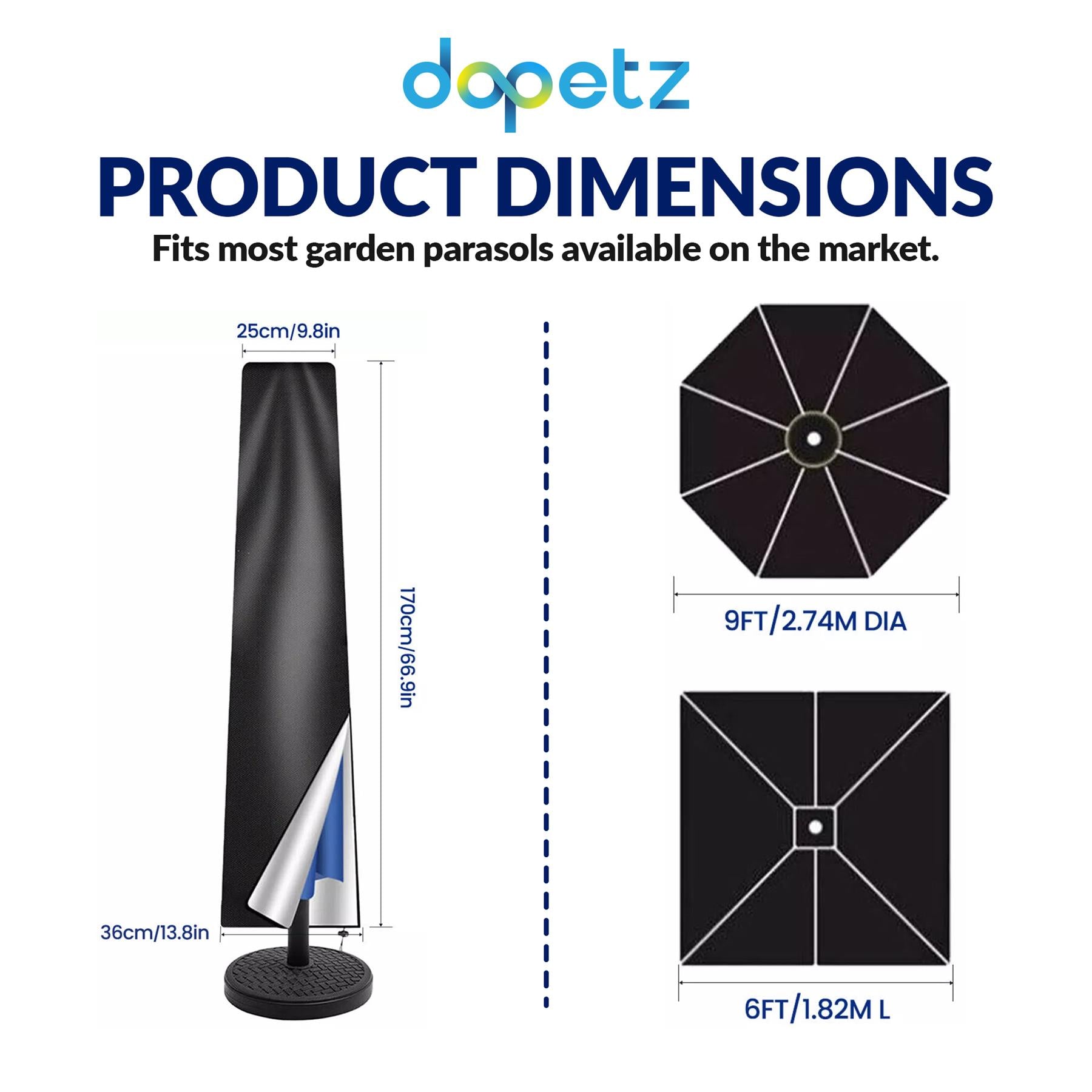 Parasol Banana Umbrella Cover Water repellent Outdoor Garden Patio Shield Double Layer - Image 5