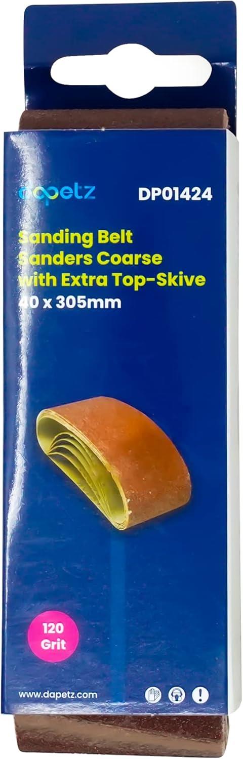 5 Pack Sanding Belts 40mm x 305mm (120 Grit) Coarse Sander Sheets Sanding Belts