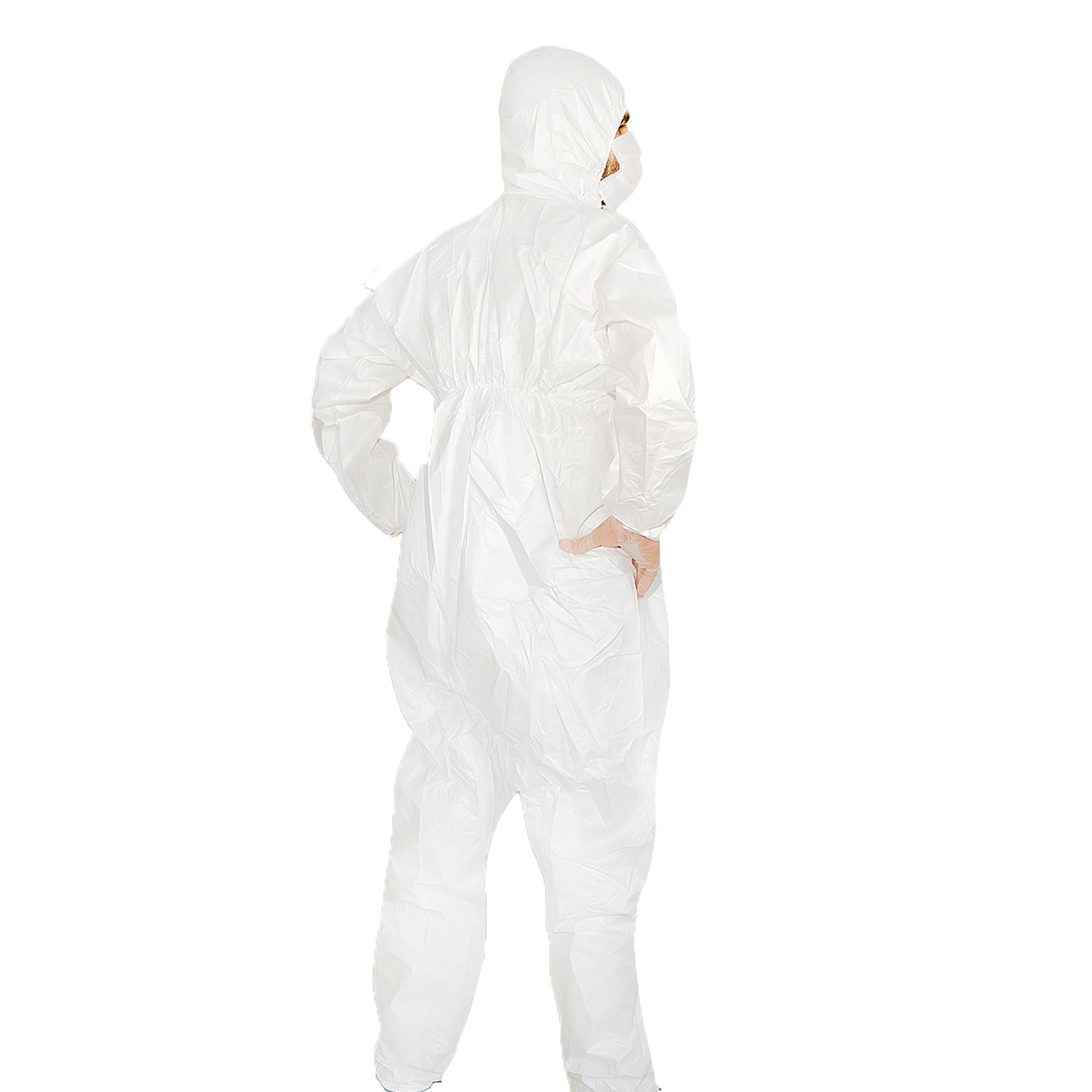 Disposable Breatheable Coveralls Boile Hood Protective Suit With Zip Large - Image 7