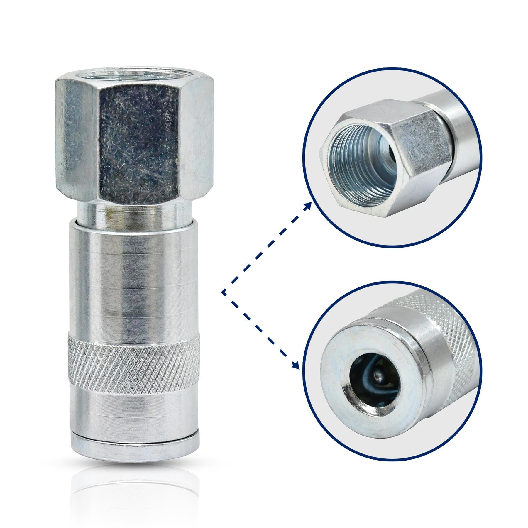 Vertex Air Line Fitting Quick Release Compressor Air Hose 1/2" Female Thread 1PC - Image 3