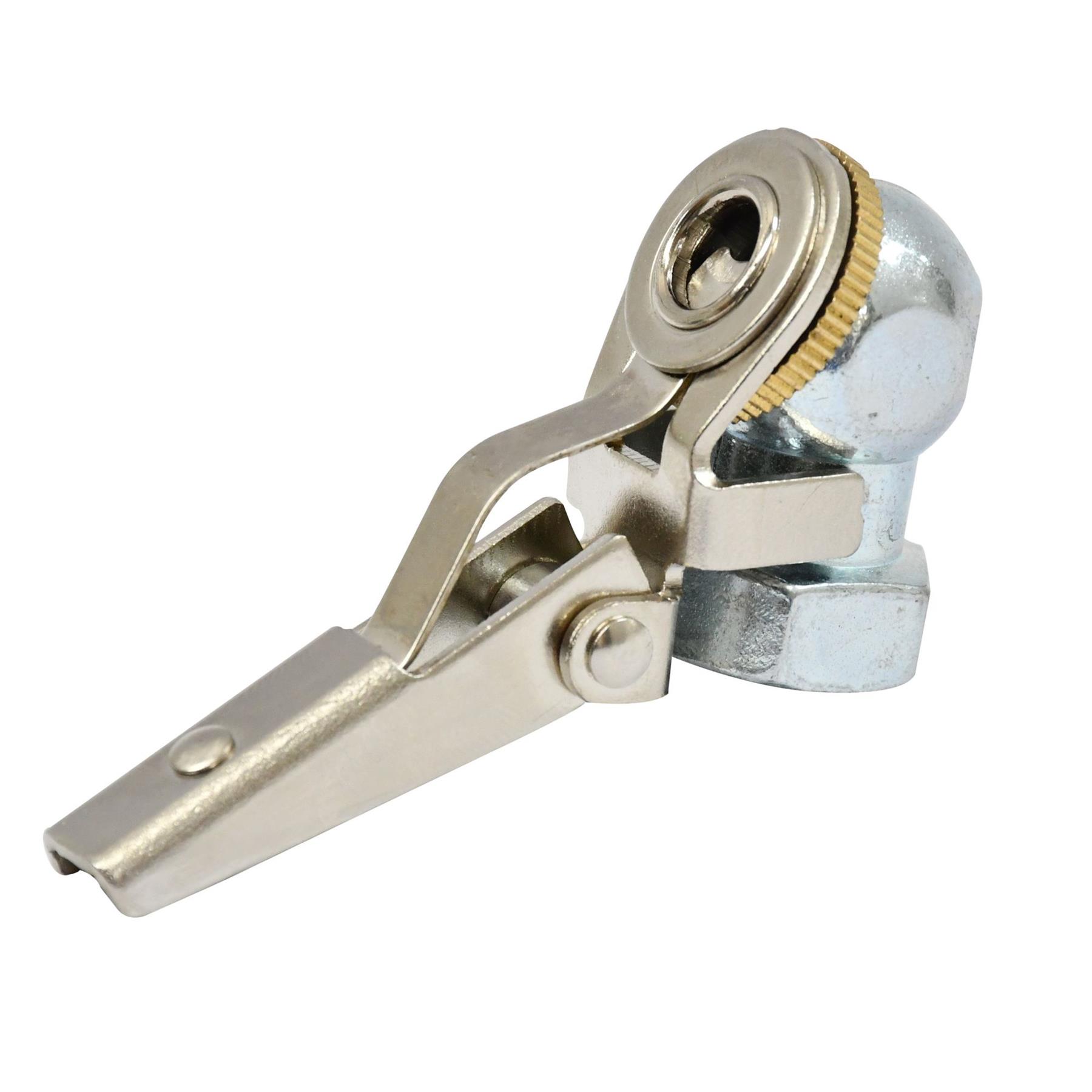 Tyre Valve Air Hose Chuck Airline Inflator Connector Brass Clip On Car Truck