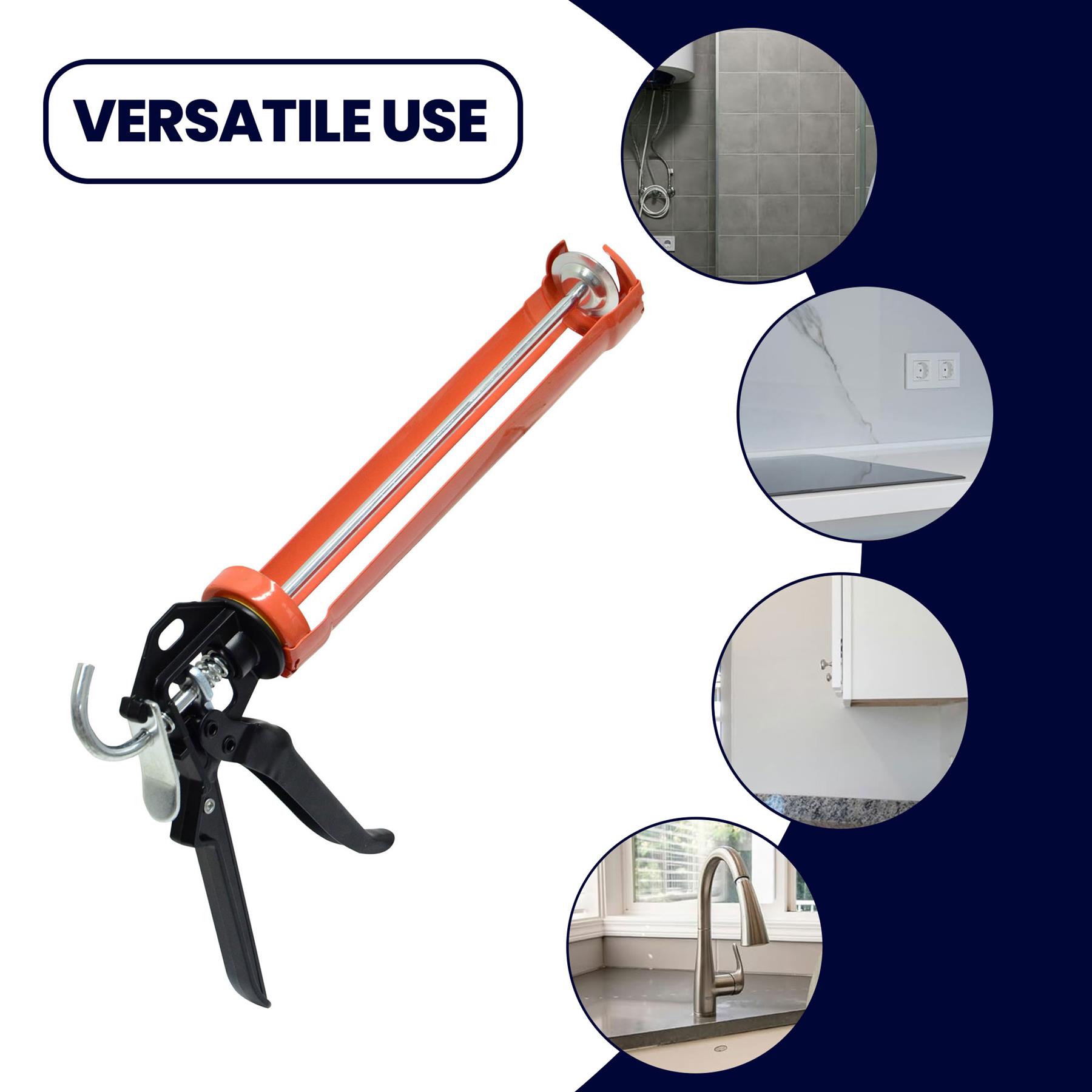 11" Silicone Sealant Caulking Gun Tube Applicator Heavy Duty Mastic Gun Mastic up to 400ml - Image 6