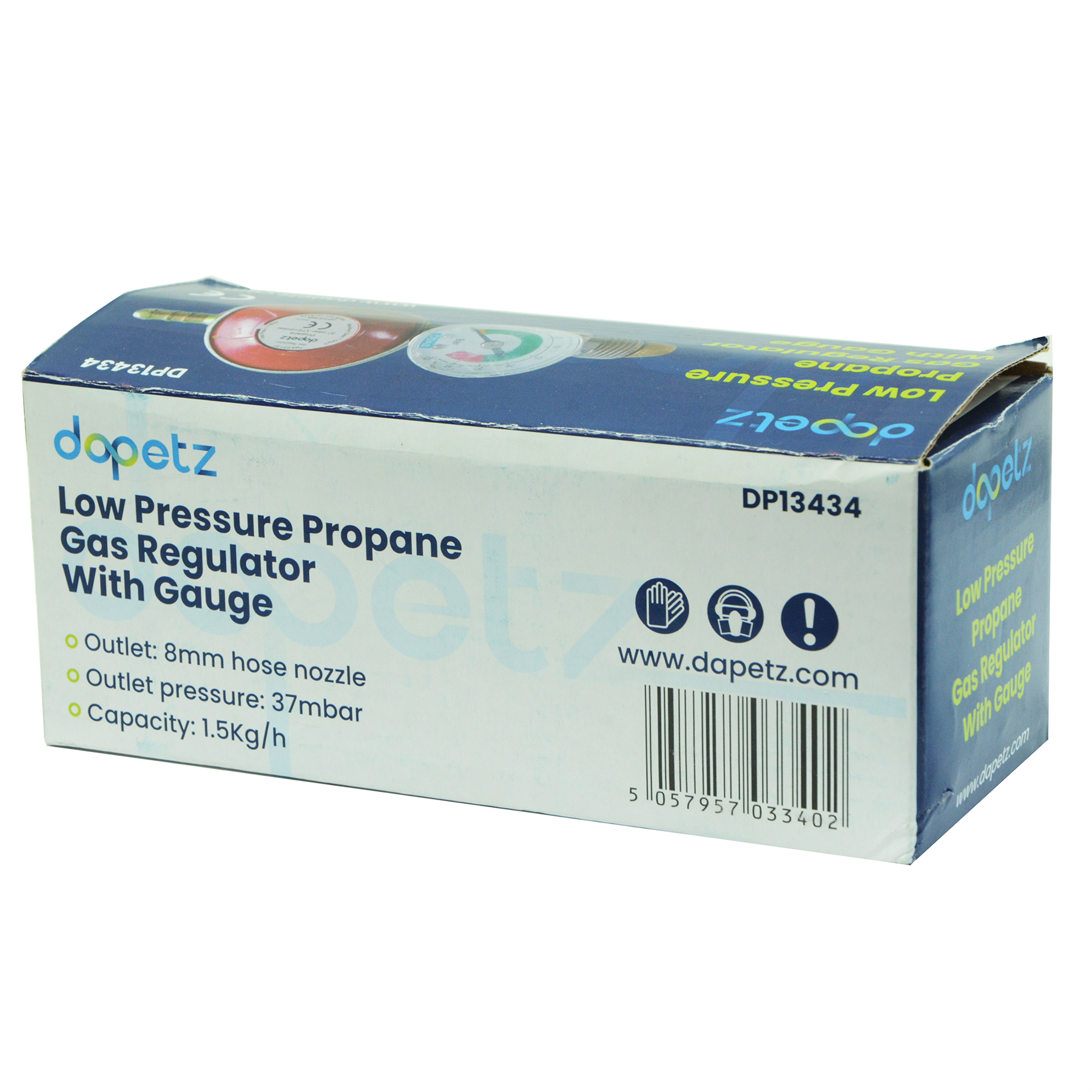 Propane Gas Regulator 37mbar With Pressure Gauge 16 bar Screw In Male Pol 5/8" - Image 7