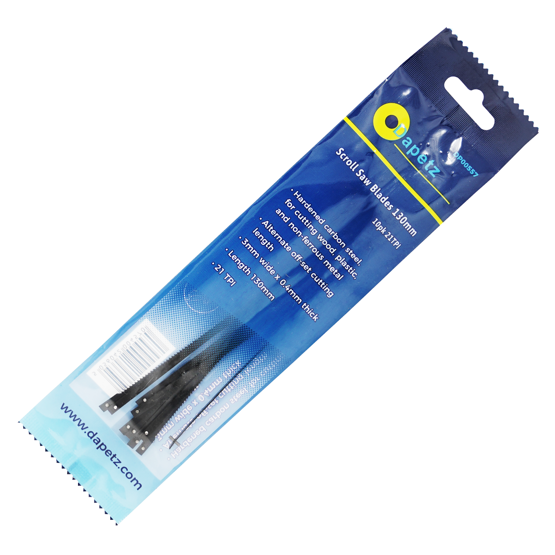 Scroll Saw Blades 21 TPI Hardened Carbon Steel Pin Ended 130mm Long 10PC