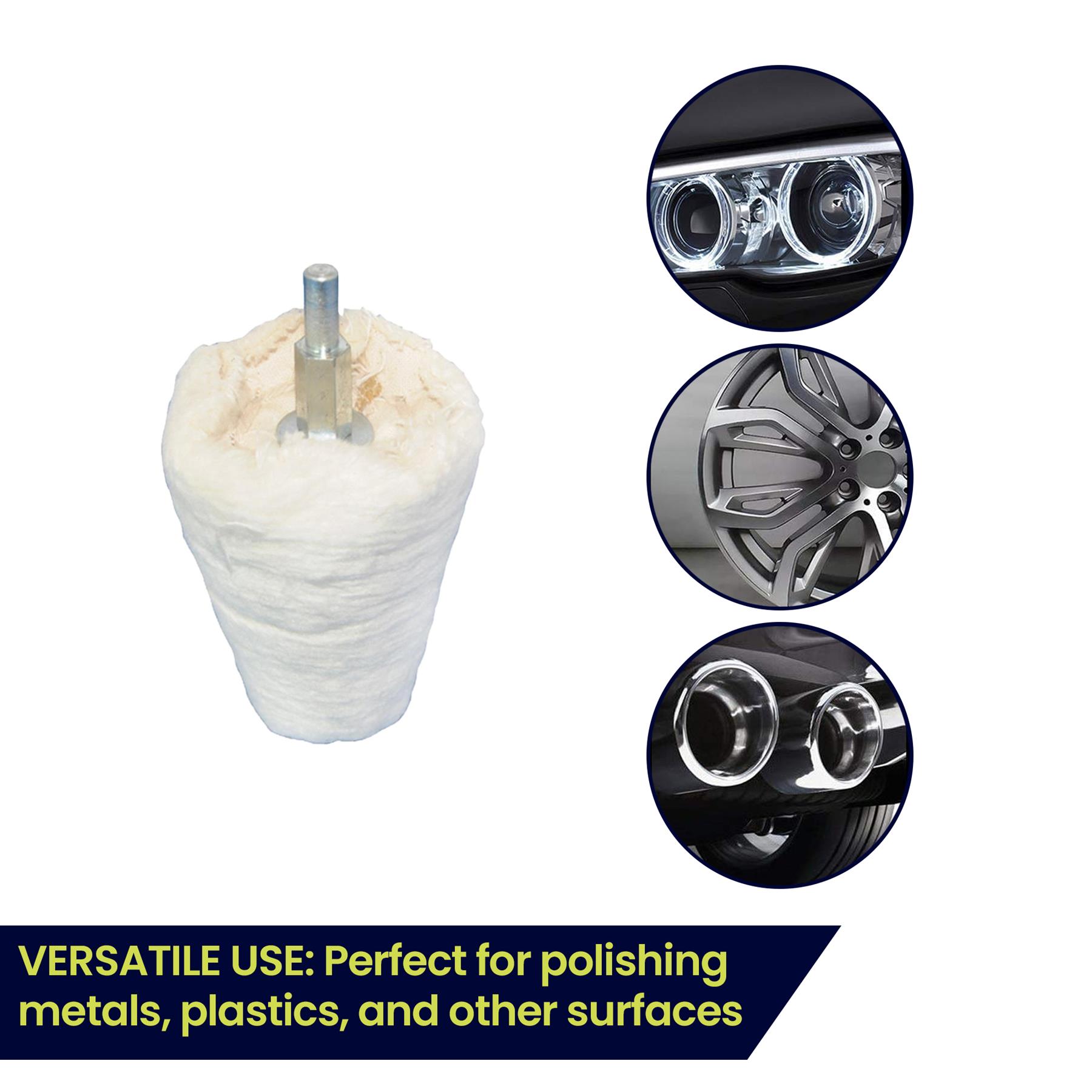 Goblet Polishing Mop 50mm Cotton Cone Polishing for Metal Aluminium Stainless Steel Plastic Ceramic Glass - Image 5
