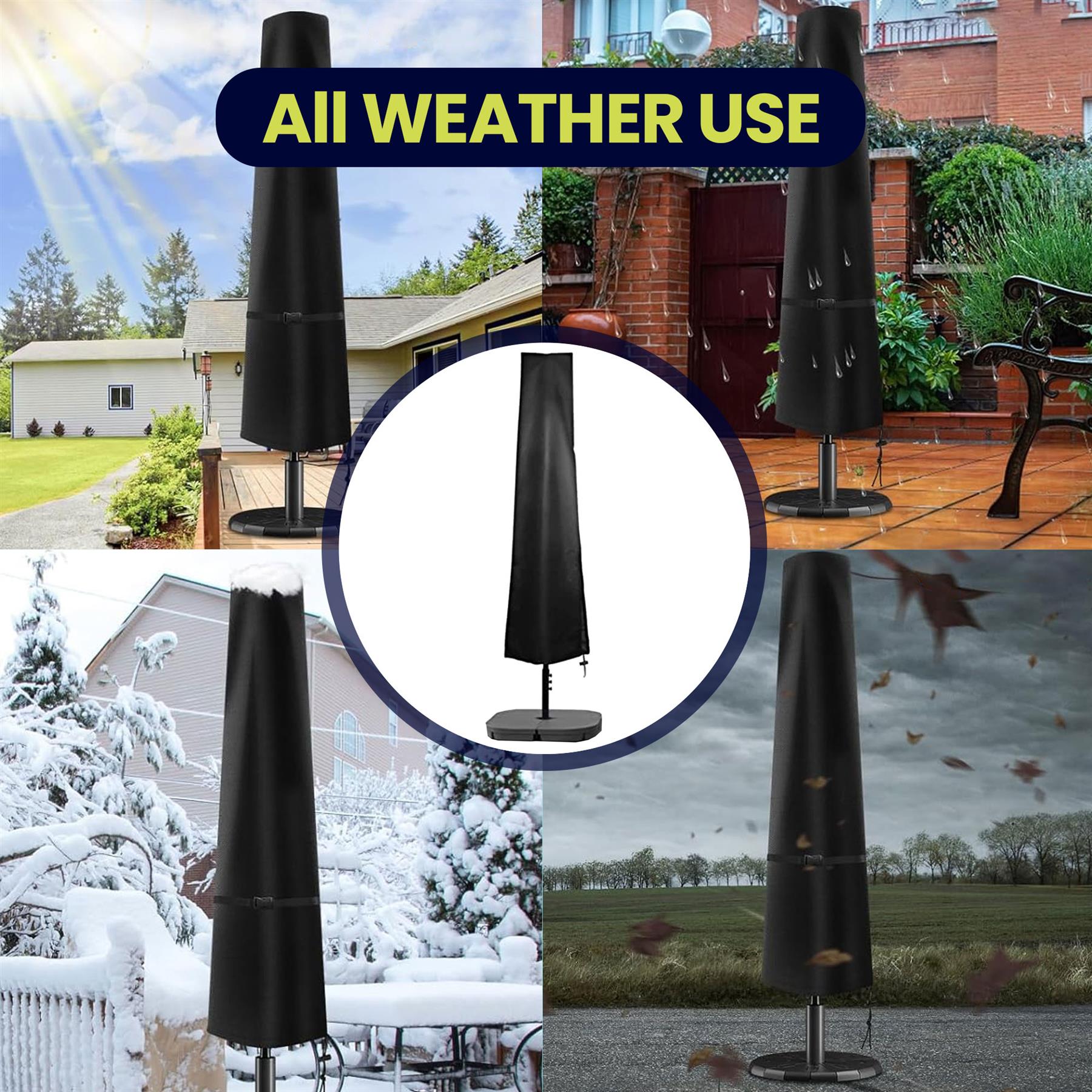 Parasol Banana Umbrella Cover Water repellent Outdoor Garden Patio Shield Double Layer - Image 4