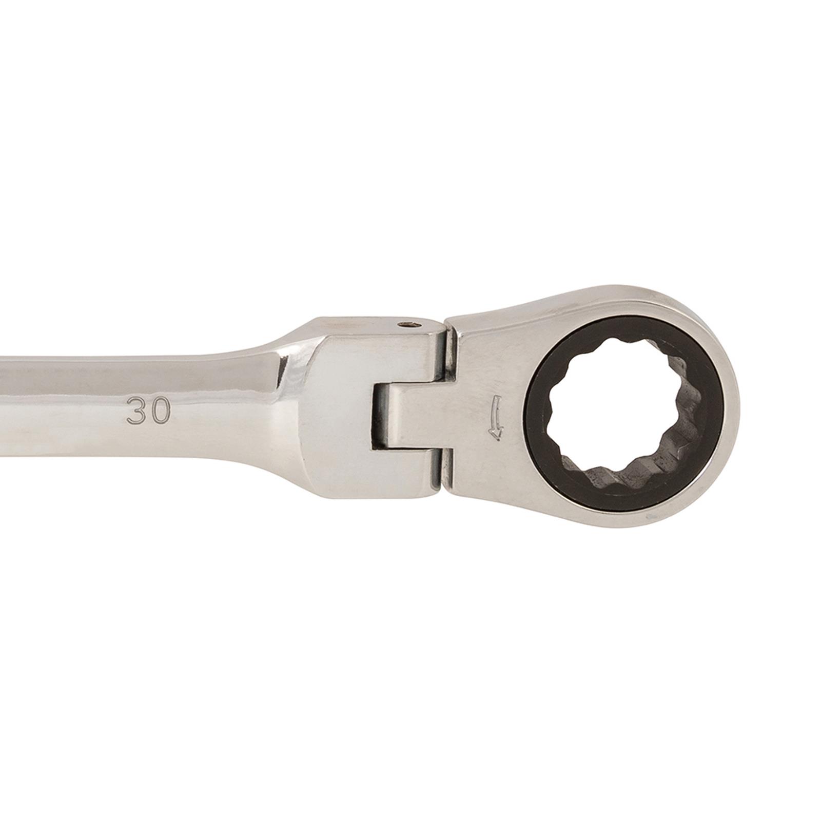 Metric Flexible Ratchet Spanners 30mm Flexi Head Open End Ring Wrench - Image 13