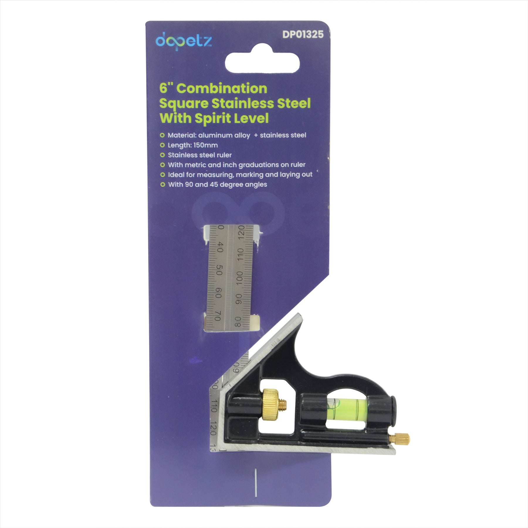 Carpentry Squares 6inch/150mm,square Right Angle Ruler Carpentry Square 45/90° With Bubble Level Stainless Steel - Image 8