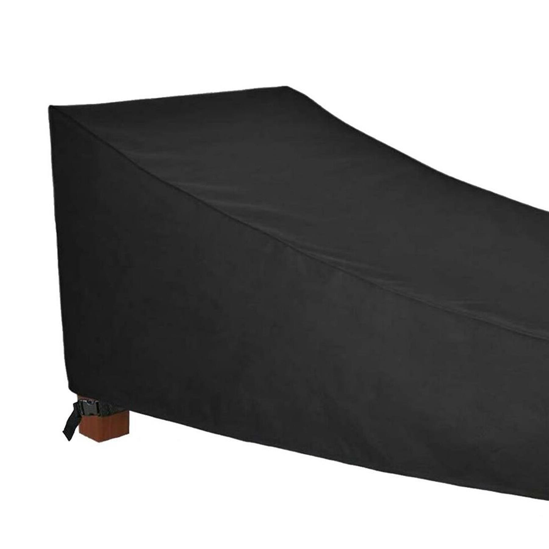 Garden Sun Lounger Cover 420D Polyester Water Repellent Windproof UV Resistant Outdoor Chair 200x80x40cm - Image 12