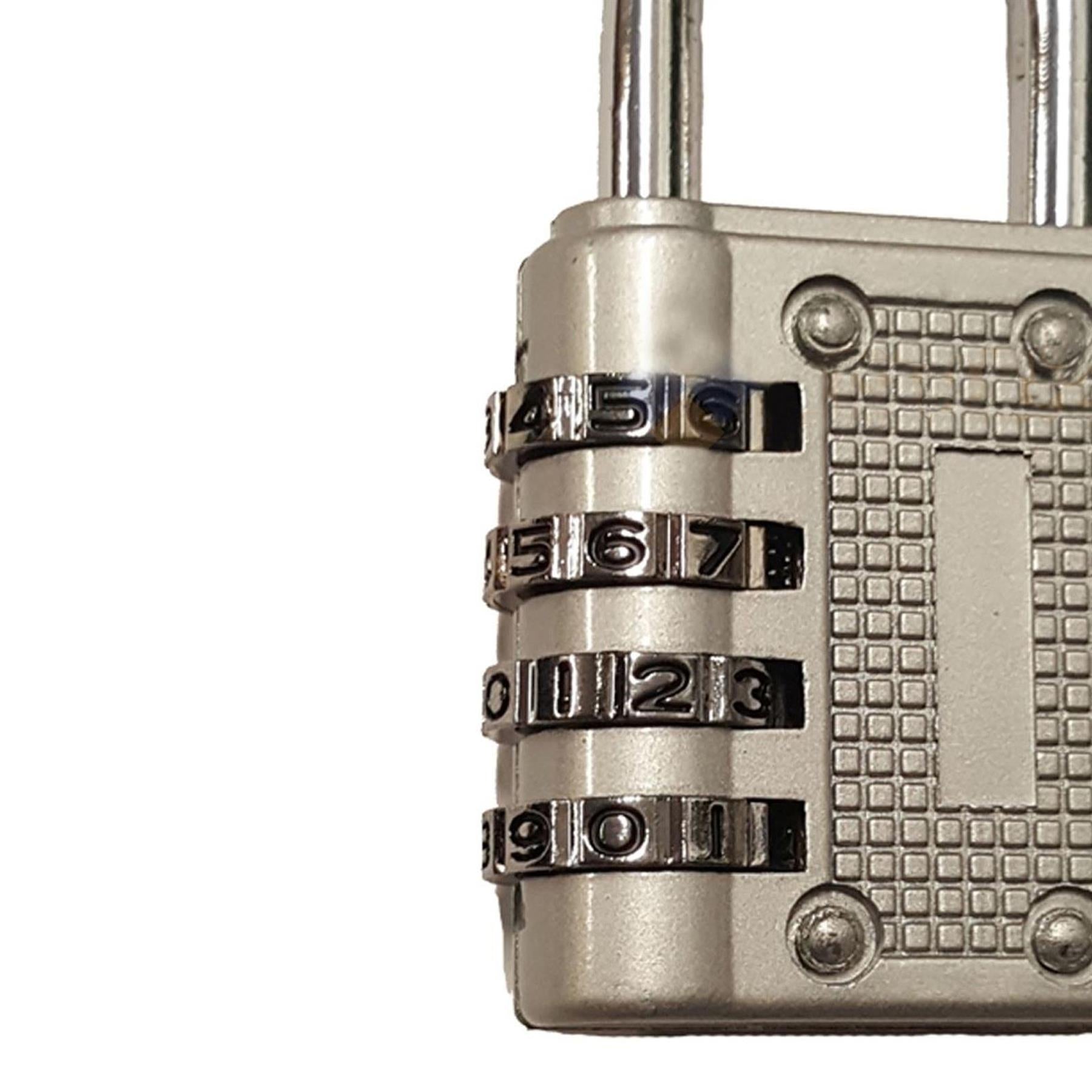 4 Digit Combination Padlock Heavy Duty Outdoor Lock Gym Travel Luggage Locker Grey - Image 9