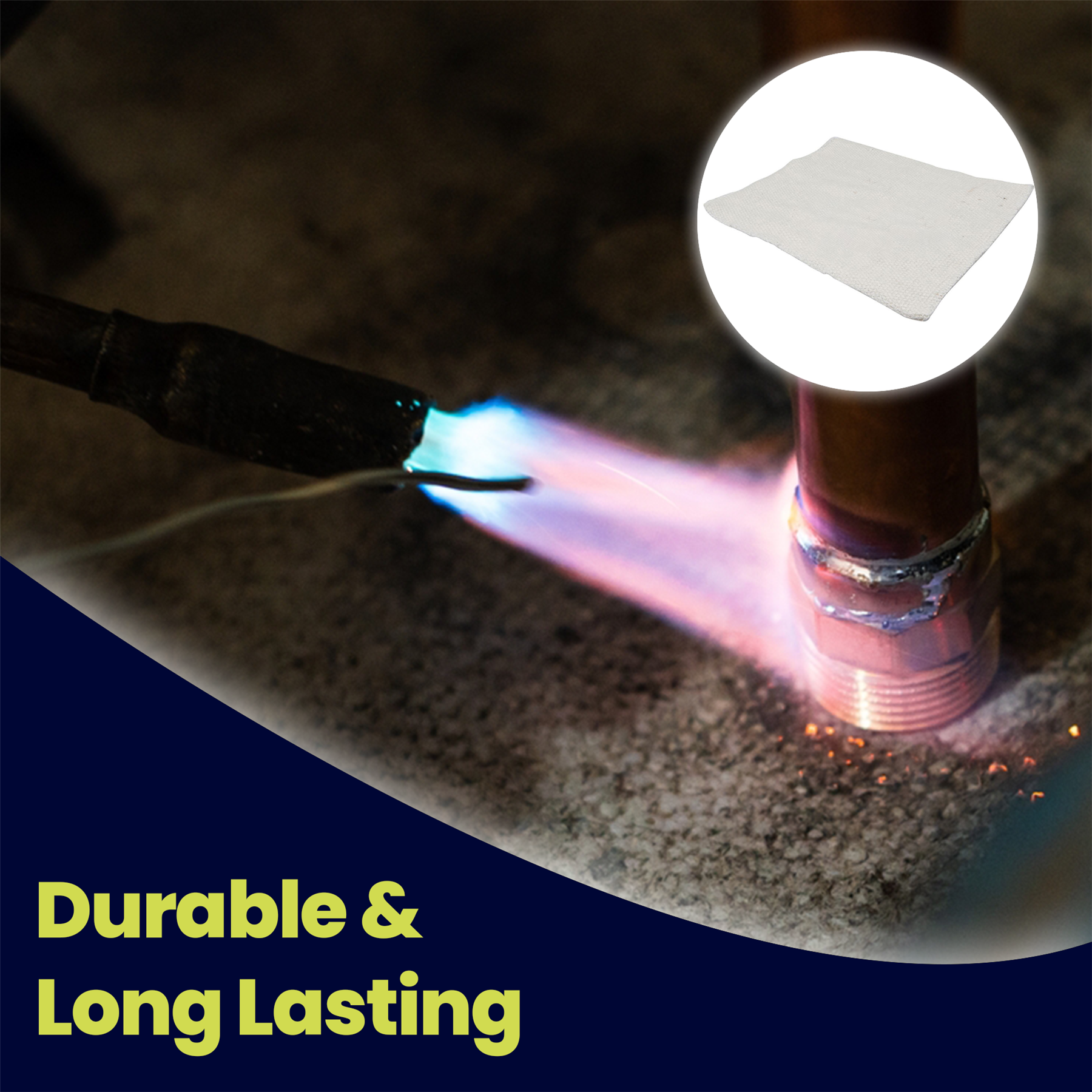 Plumbers Soldering Mat, Heat Resistant & Flame Retardant Brazing Pad 300mm x 250mm - Image 2