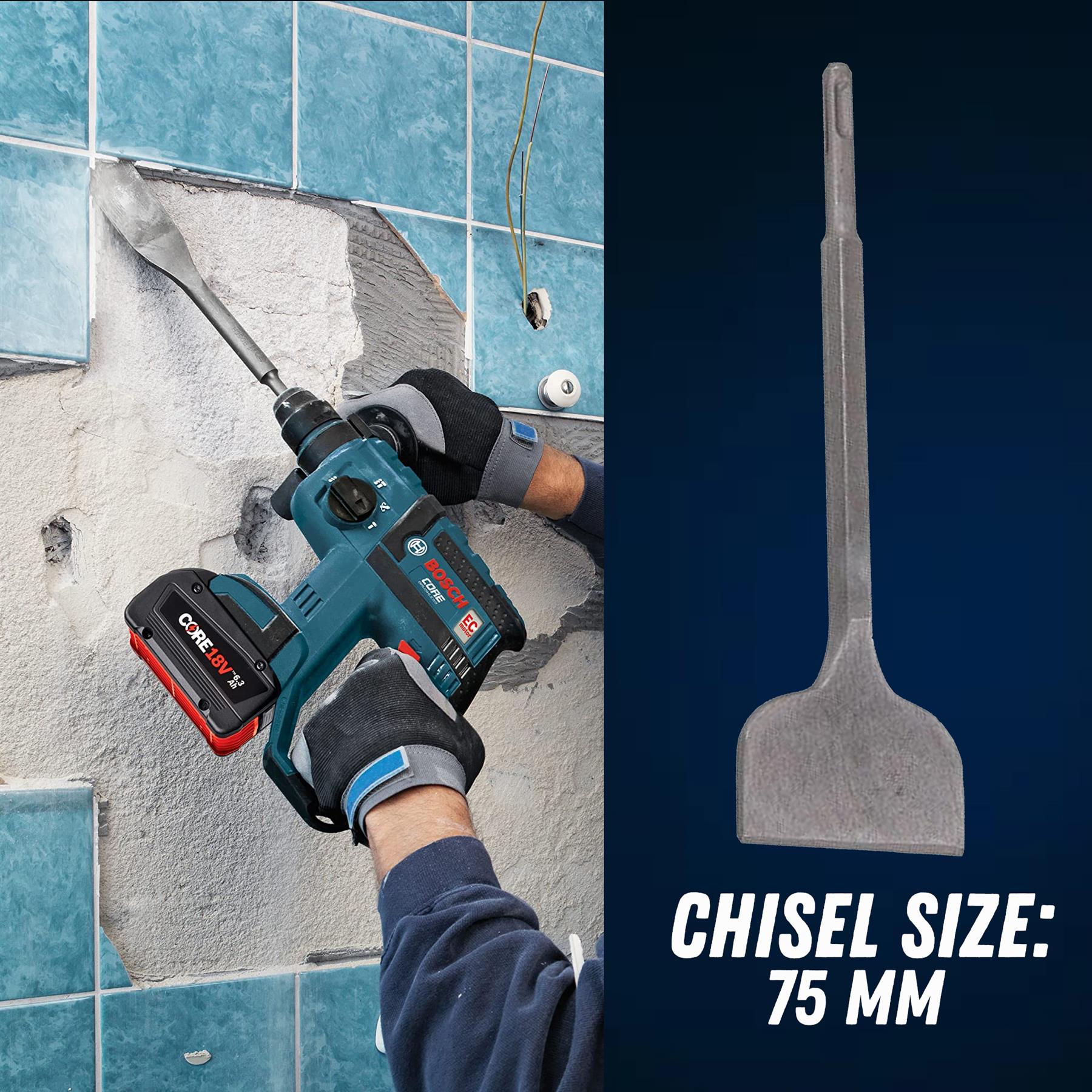 SDS+ Plus Wide Chisel Rotary Hammer For Masonry Plaster Floor Wall Tile 250x75mm - Image 4