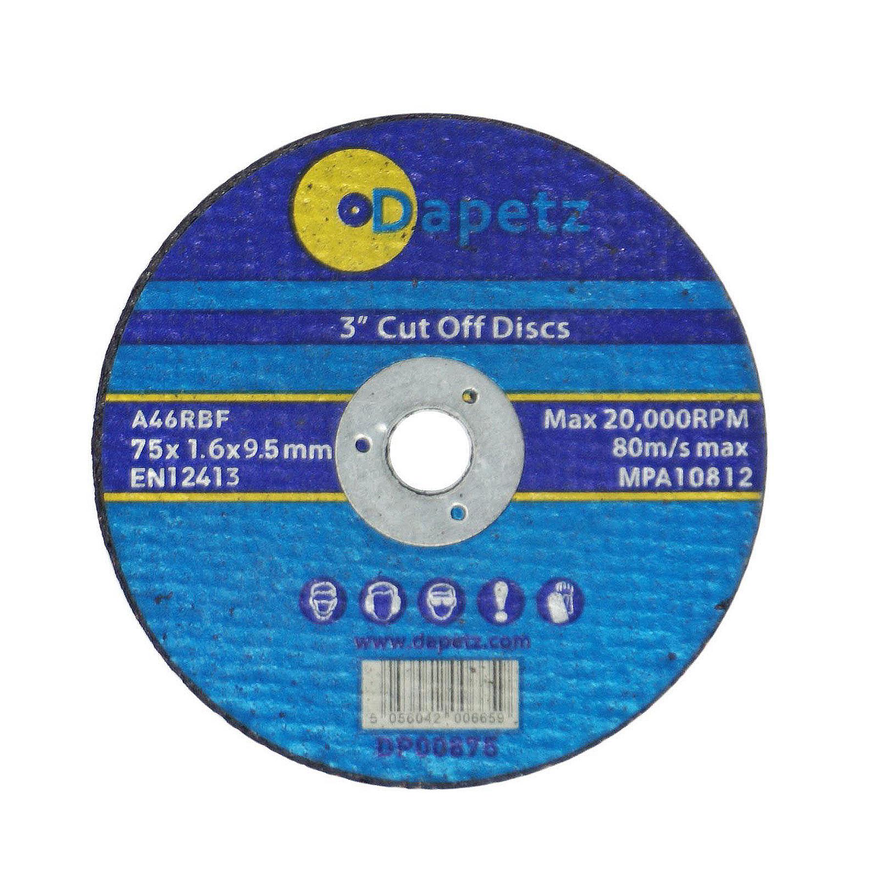 Metal Cutting Cut Off Discs 9.5mm Bore High Quality 10 Pack 75mm X 1.6mm