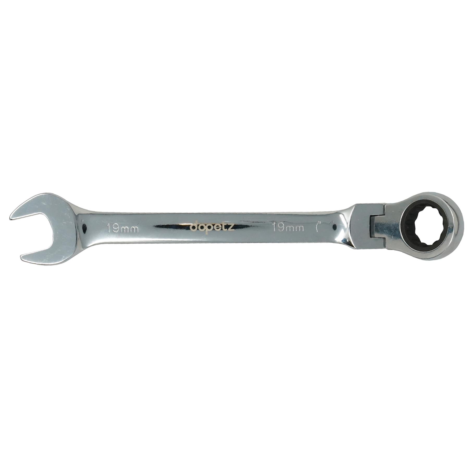 Flexible Head Ratchet Spanner 19mm Wrench Open End Ring Metric Spanner - Image 8