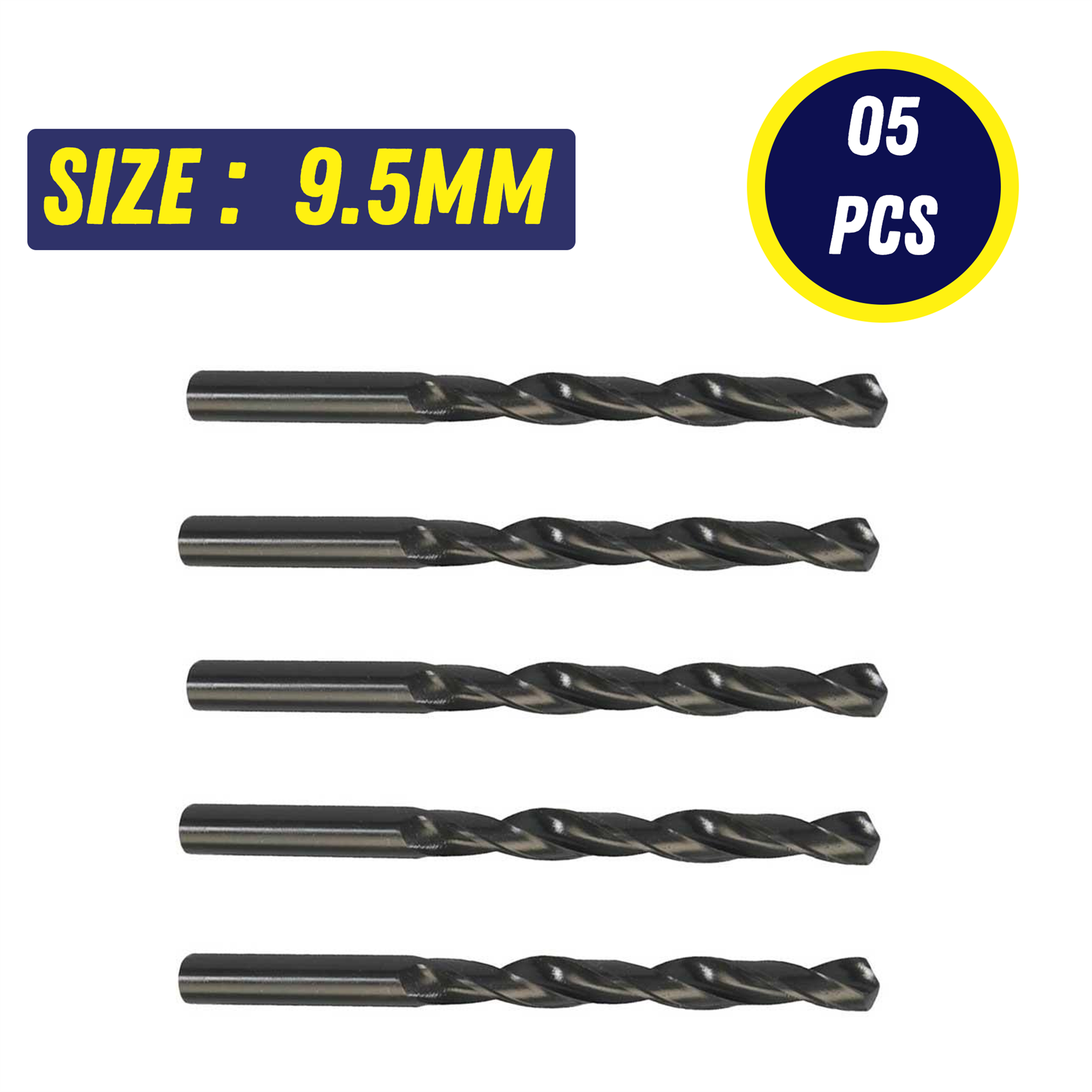 Quality 5Pk Metric HSS-R Jobber Bits 9.5mm Hand Tool Drills Brand New - Image 2