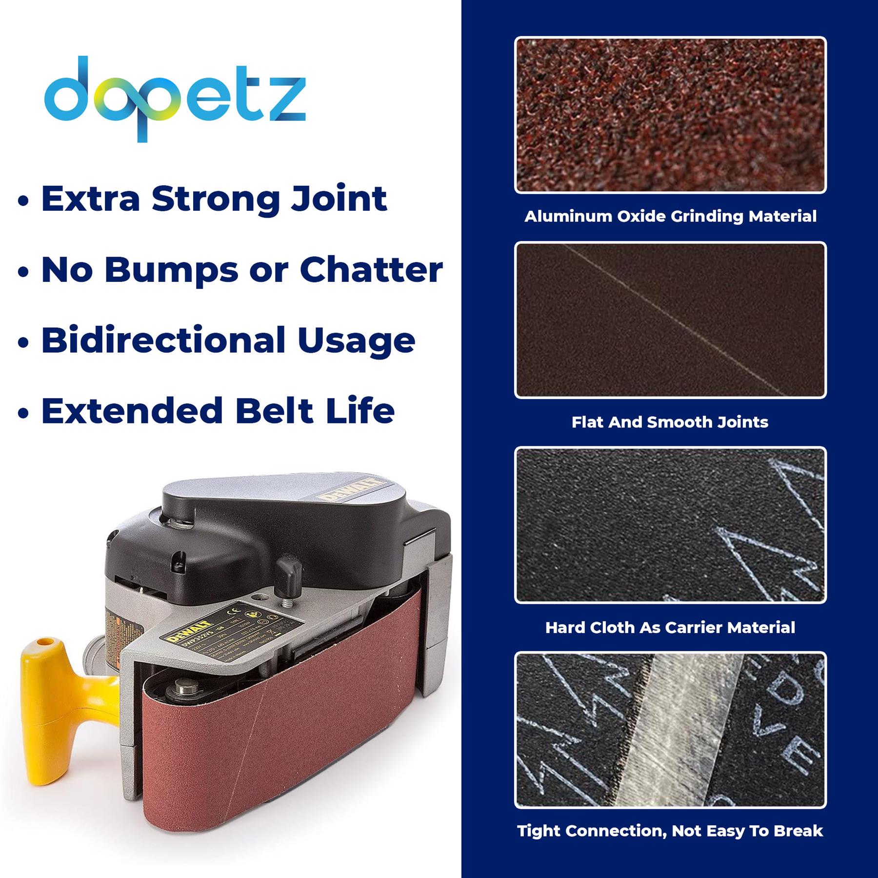 5 Pack Sanding Belts 65mm x 410mm (120 Grit) Coarse Sander Sheets Sanding Belts - Image 4