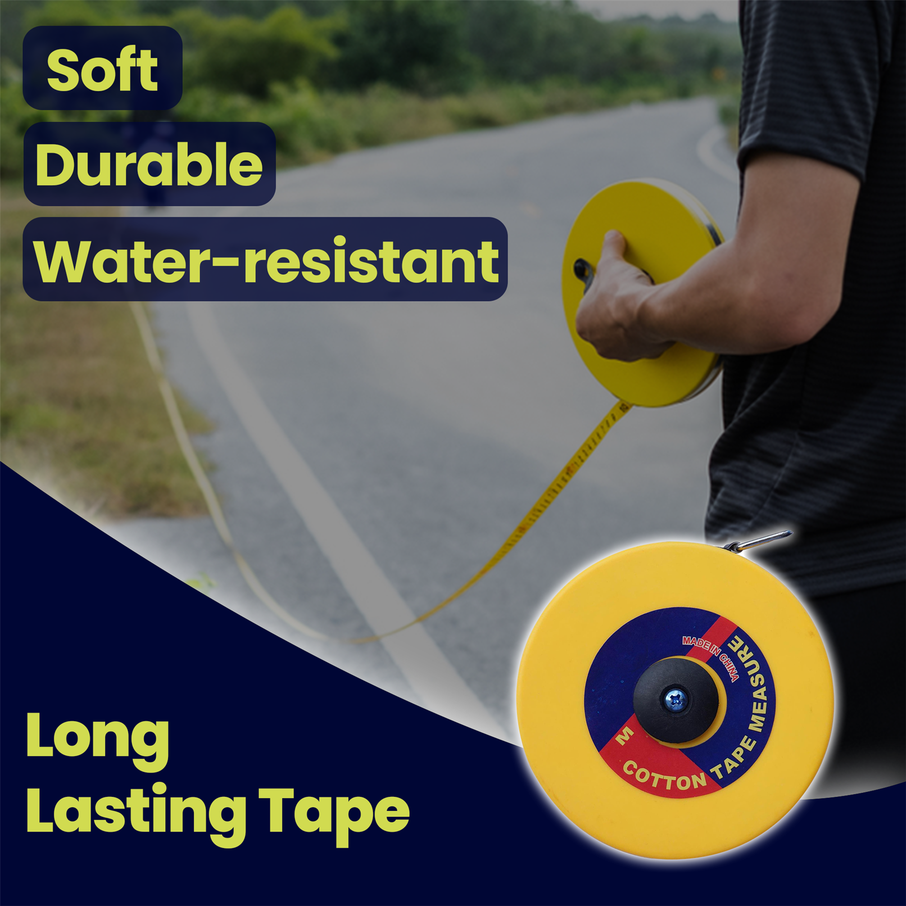 Surveyors 30M Tape Measure Fibreglass 30 Metre Metric Imperial - Image 4