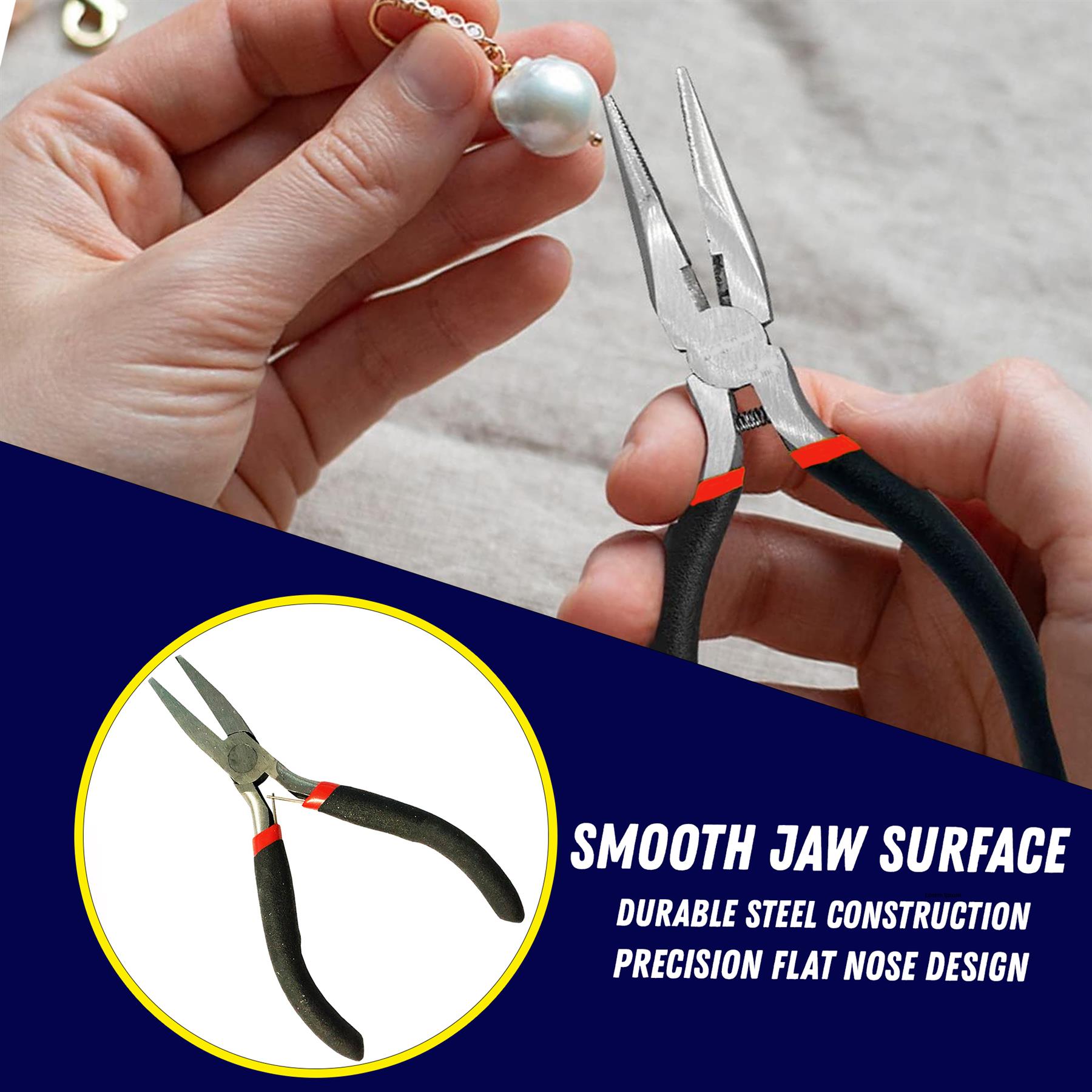 Jewellery Making Flat Nose Mini Plier Modelling Beading Wire Cutter Tool Set - Image 5