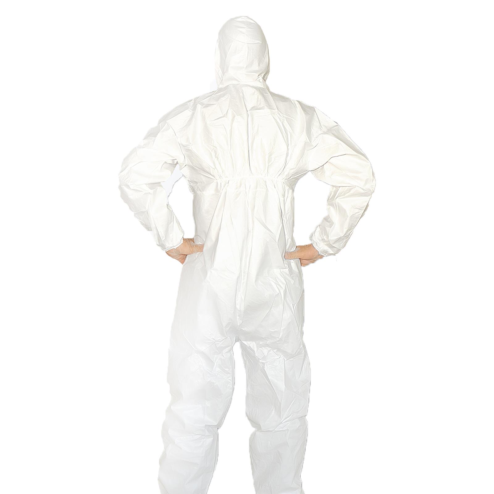 Disposable Breatheable Coveralls Boile Hood Protective Suit With Zip Large - Image 6